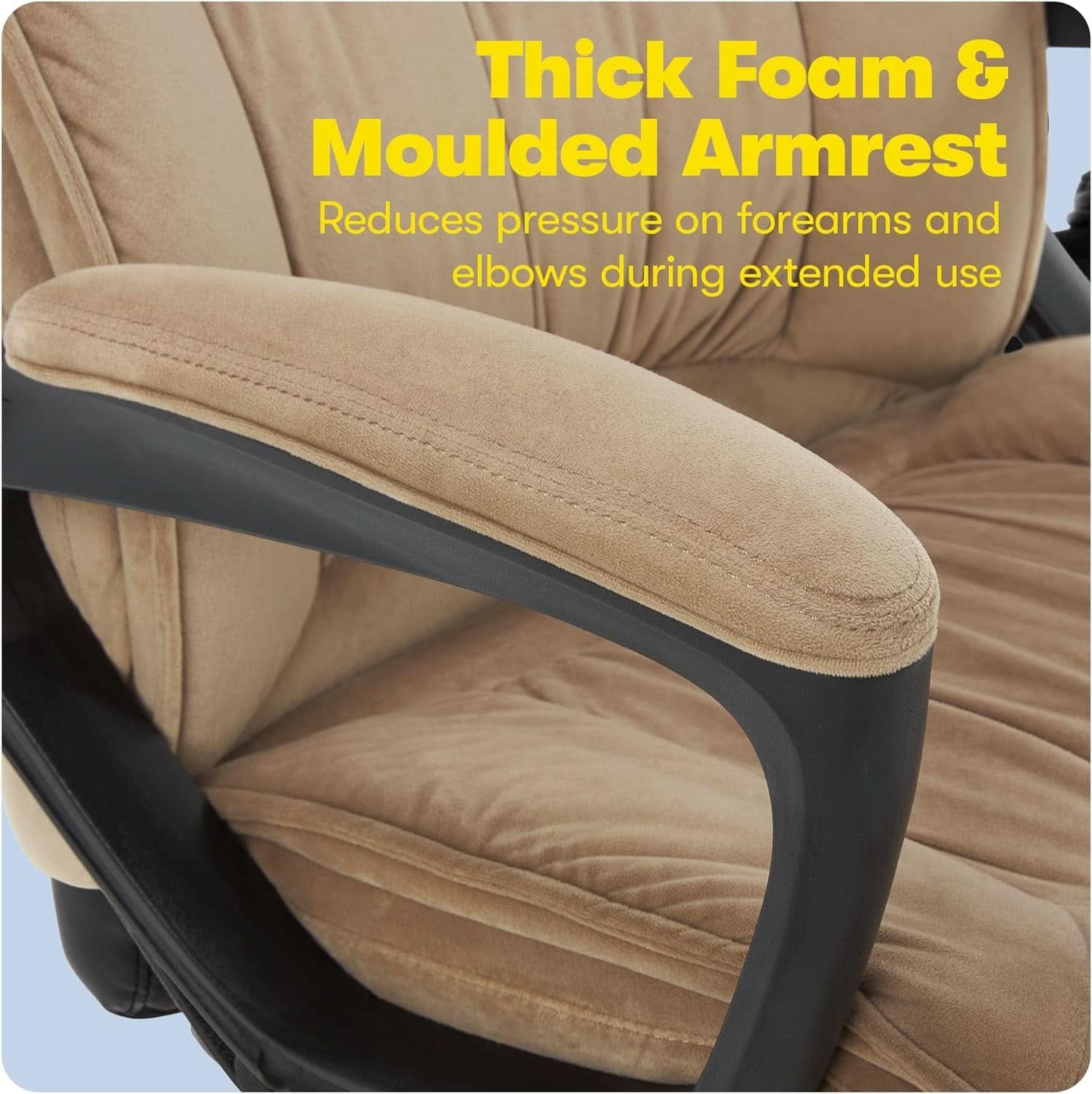 Hannah Executive Ergonomic Office Chair With Lumbar Support Beige Microfiber
