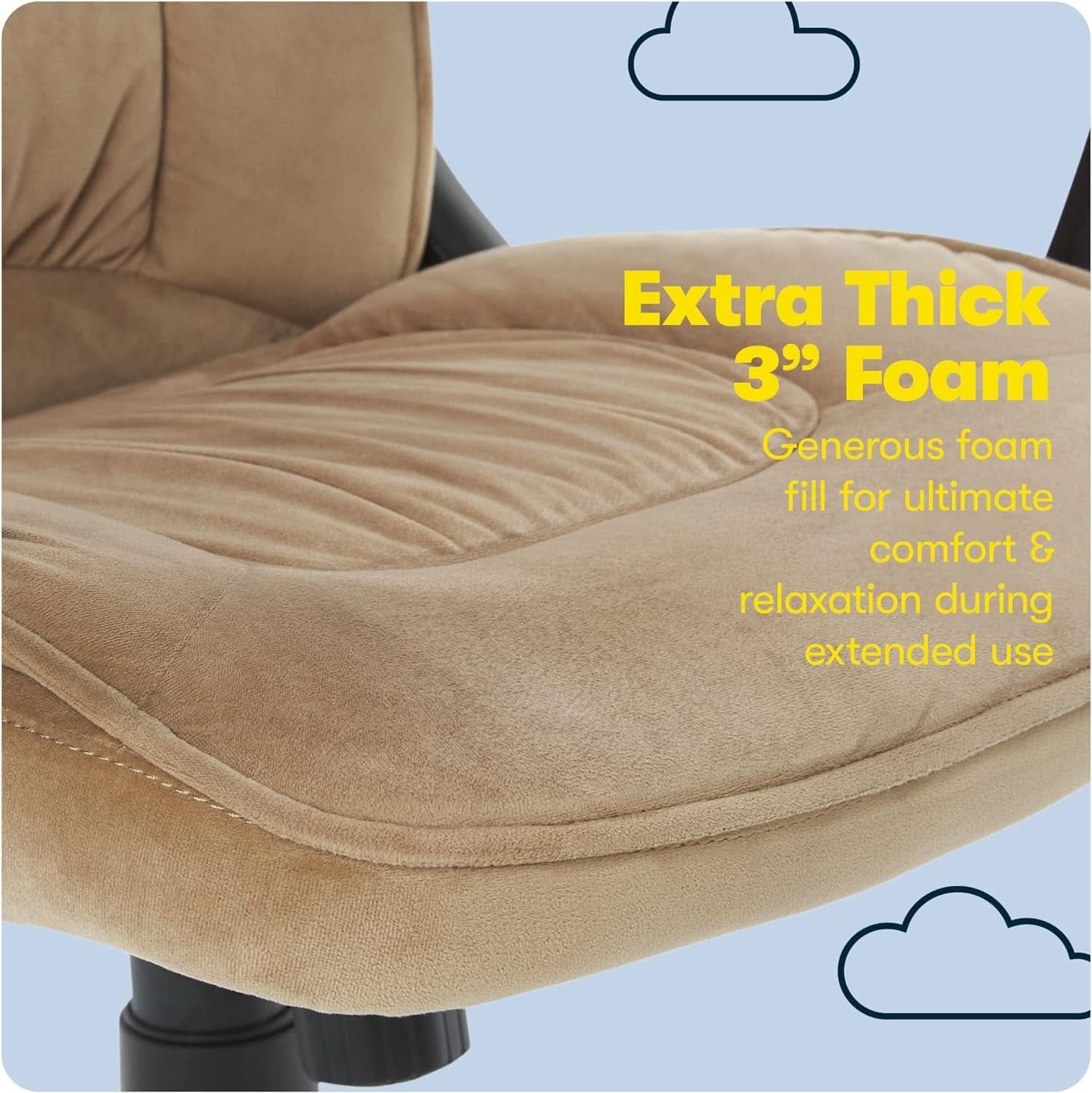 Hannah Executive Ergonomic Office Chair With Lumbar Support Beige Microfiber