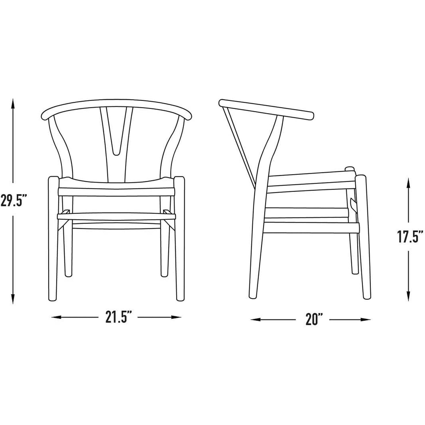 Hans Wegner Woven Seat Chair Walnut Natural Ash Wood Frame