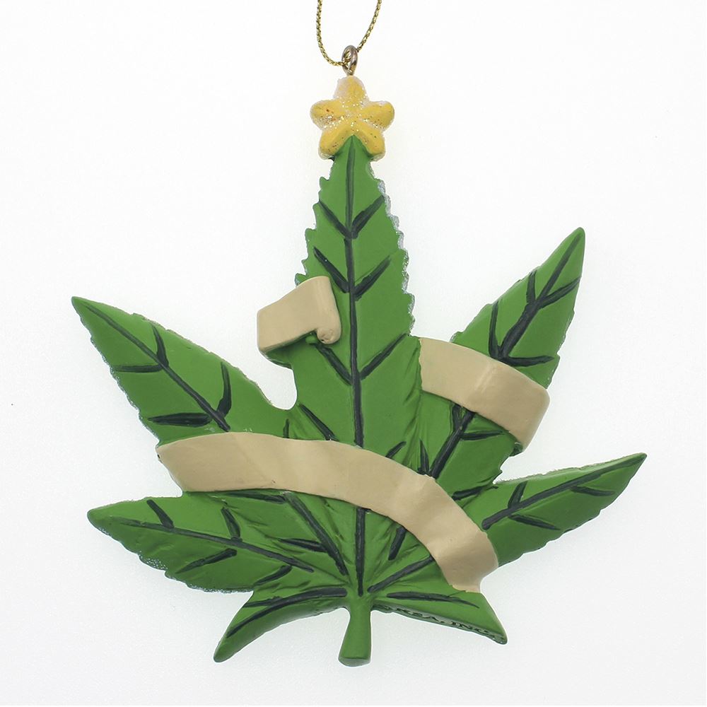 Happy Holidaze Cannabis Leaf Ornament