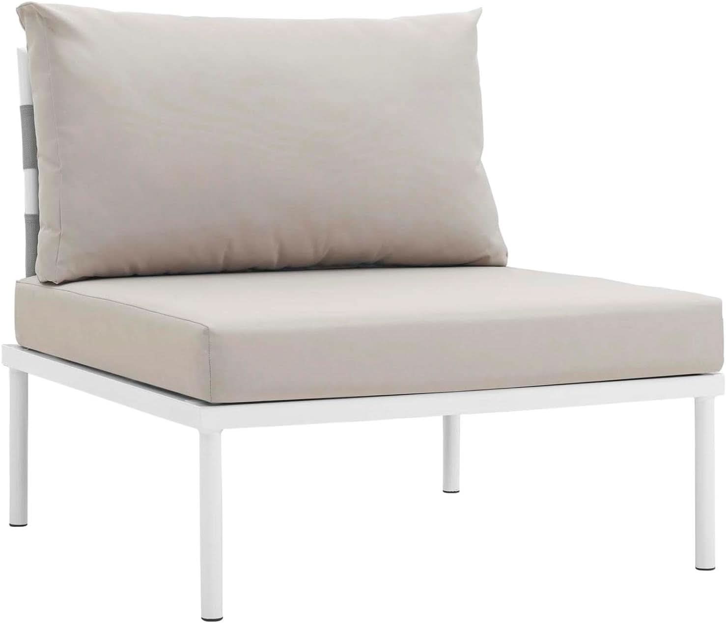 Harmony Aluminum Outdoor Sectional Sofa Set White Cushions