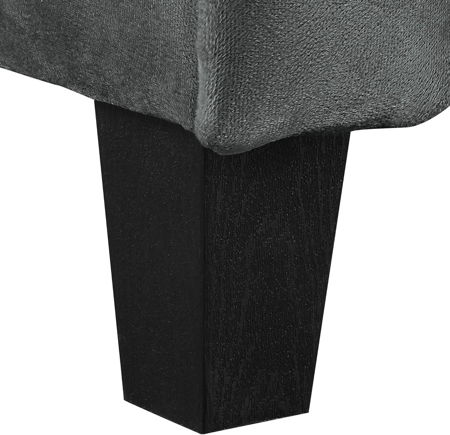 Harrington Grey Sofa Button Tufted Rolled Arm With Plush Cushions