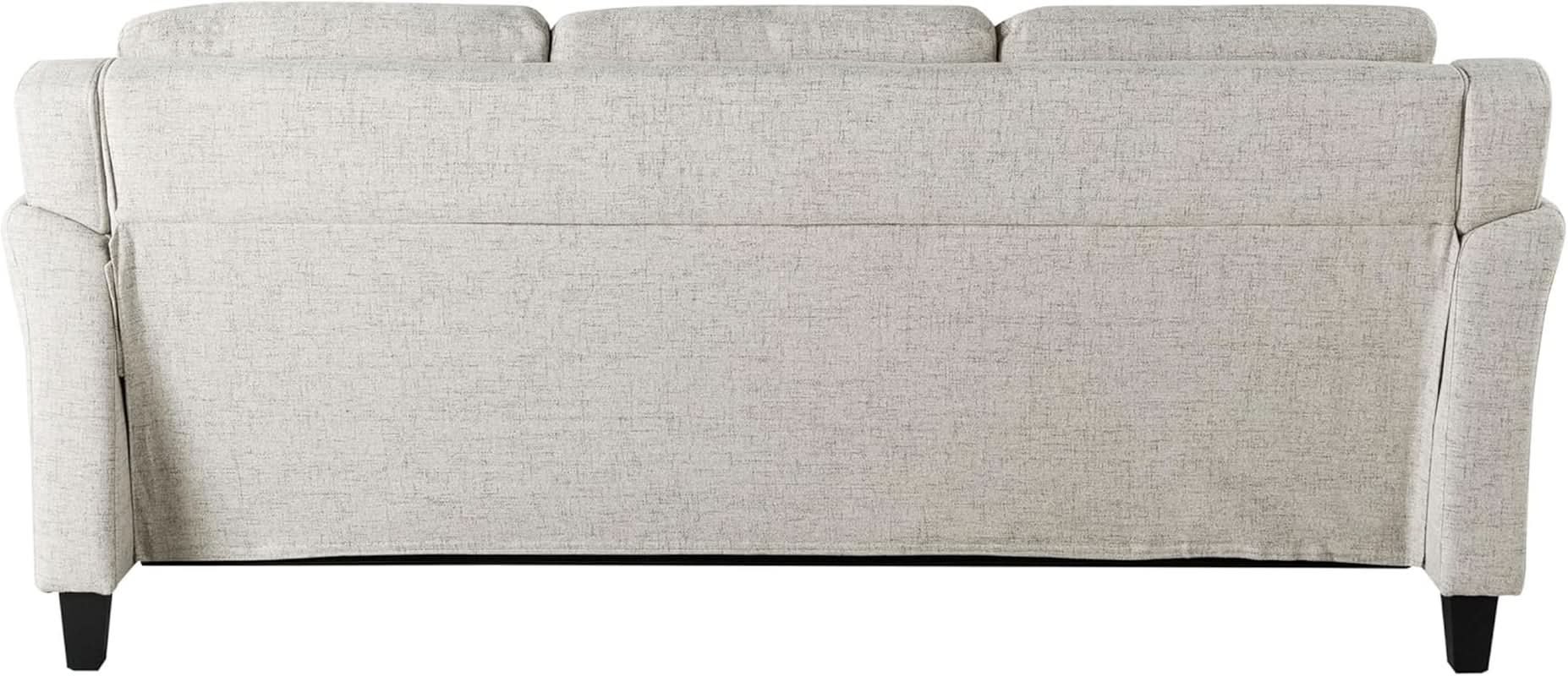 Harrington Sofa Beige With Curved Arms For Living Room