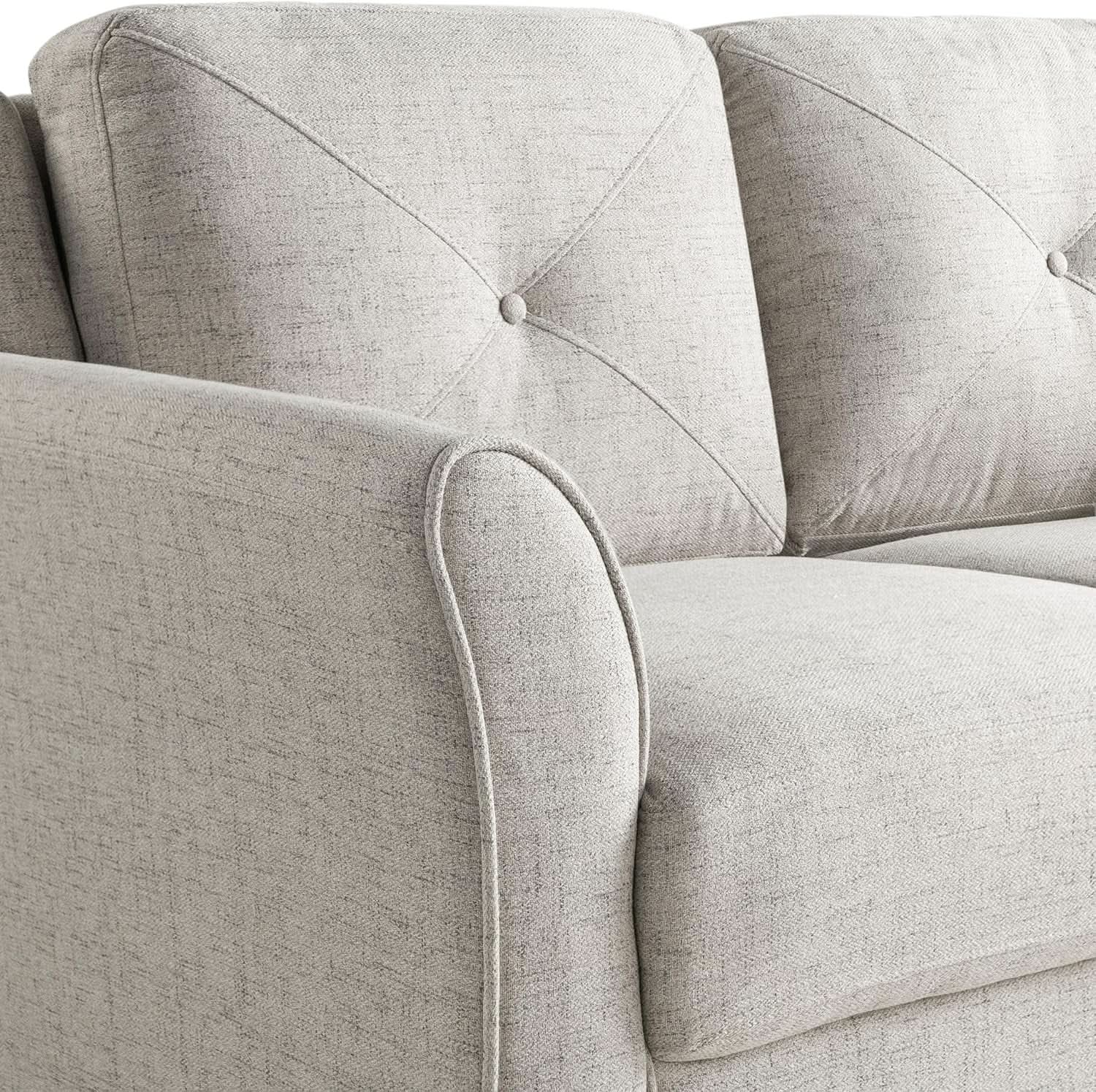 Harrington Sofa Beige With Curved Arms For Living Room