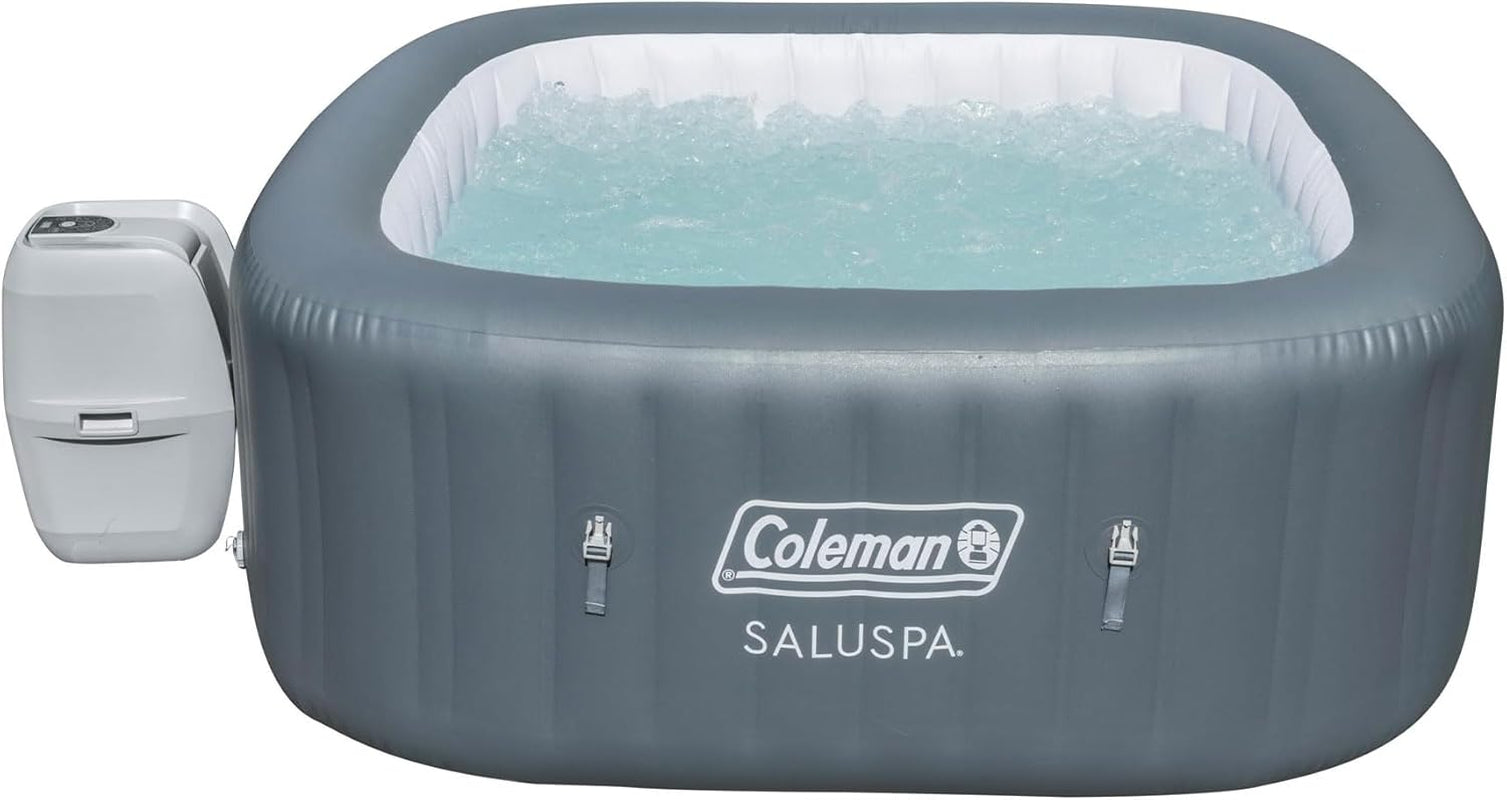 Hawaii Airjet Large Square Inflatable Hot Tub For 4 To 6 People Grey