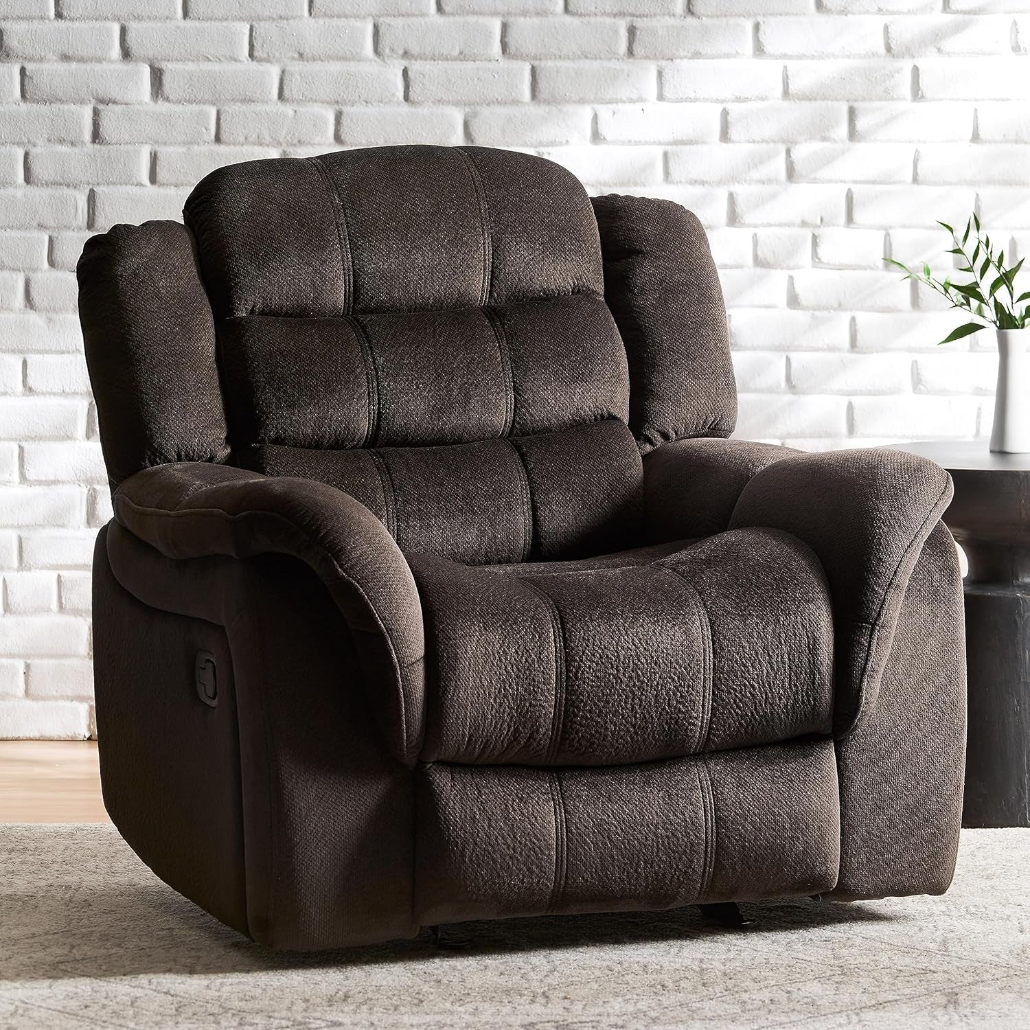 Hawthorne Chocolate Brown Glider Recliner Dual Function