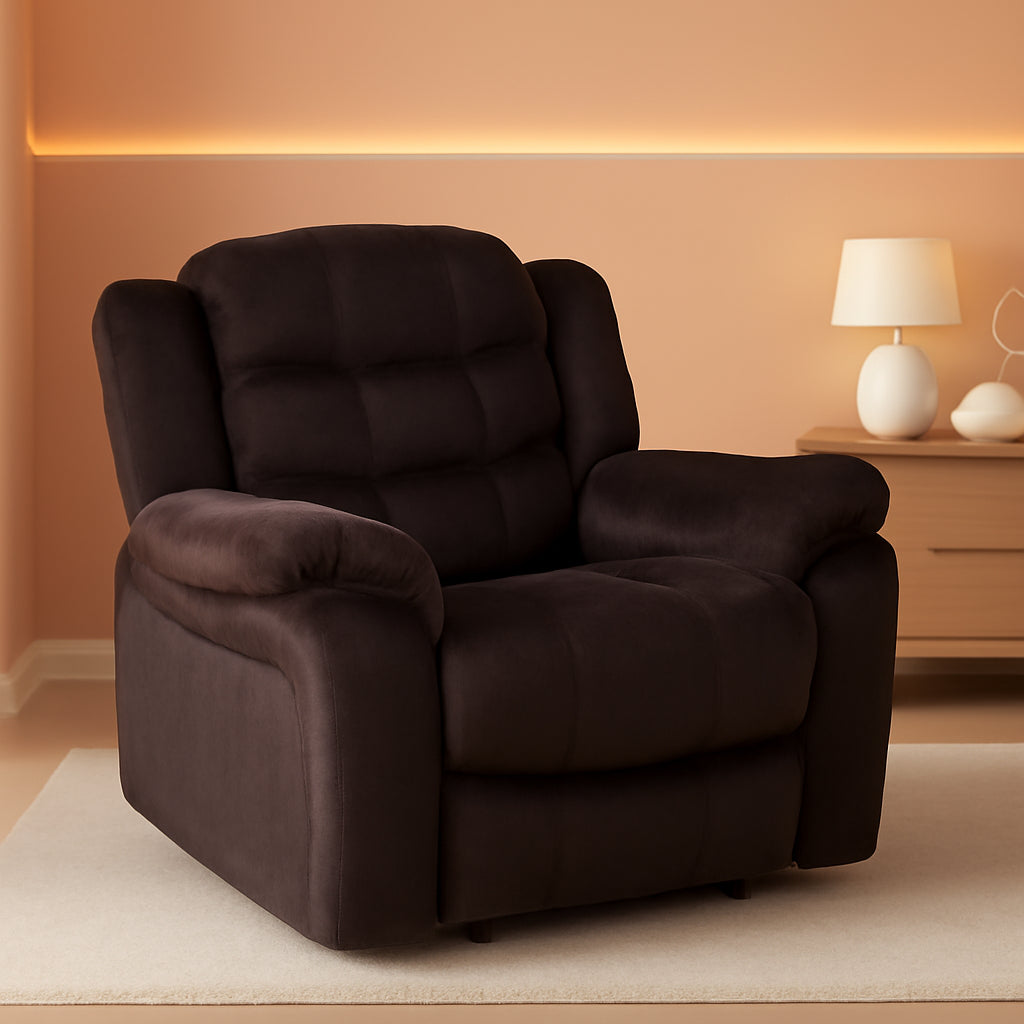 Hawthorne Chocolate Brown Glider Recliner Dual Function