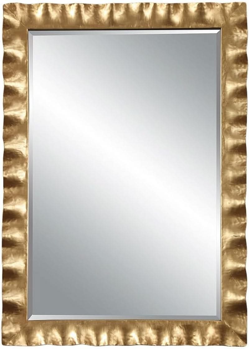 Haya 40 Inch Scalloped Mirror Antiqued Gold Leaf Finish