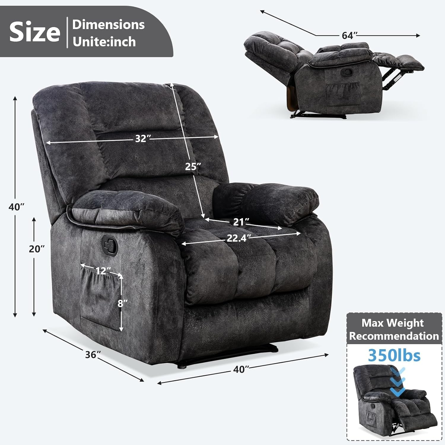 Heated Massage Recliner Chair With Targeted Heating