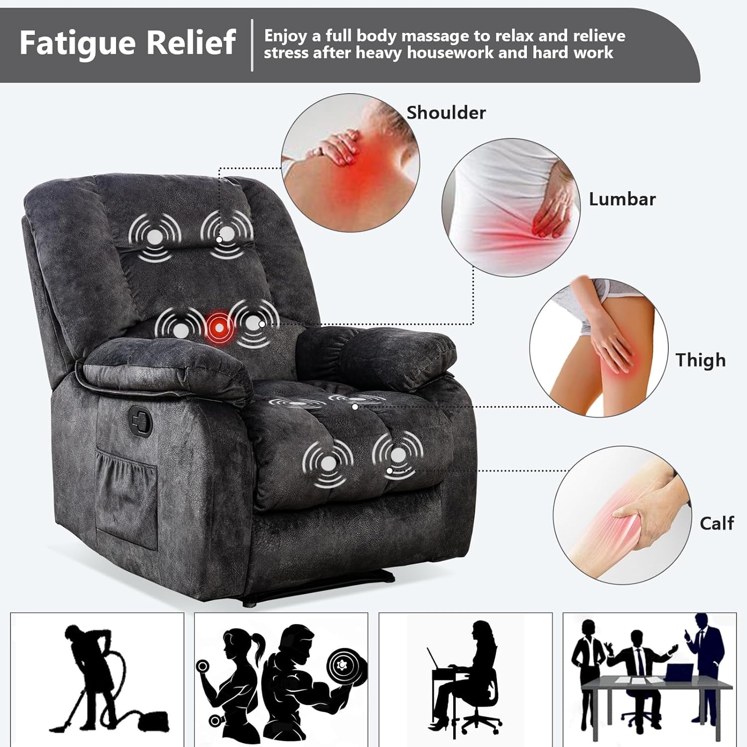 Heated Massage Recliner Chair With Targeted Heating