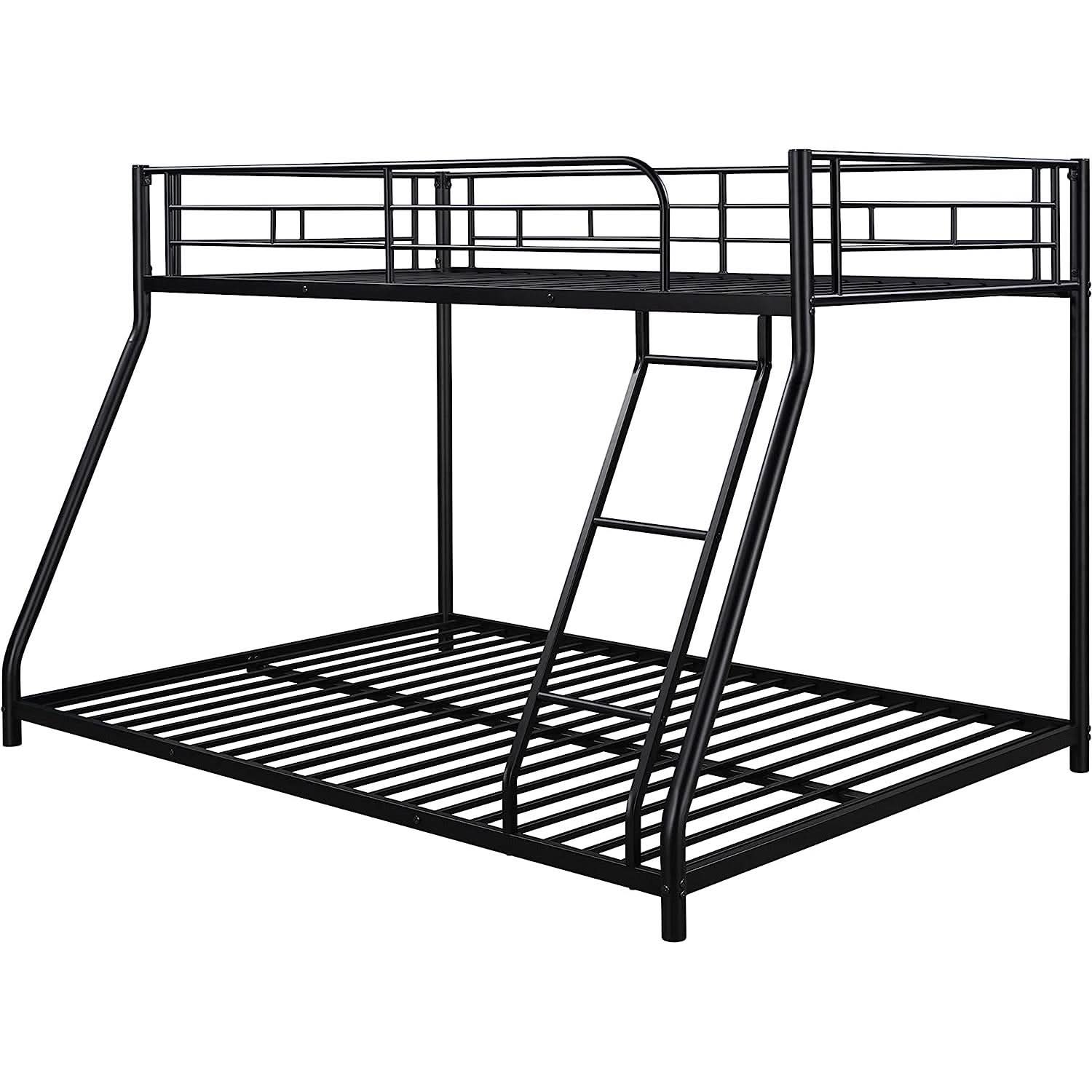 Heavy Duty Twin Over Full Metal Floor Bunk Bed With Ladder