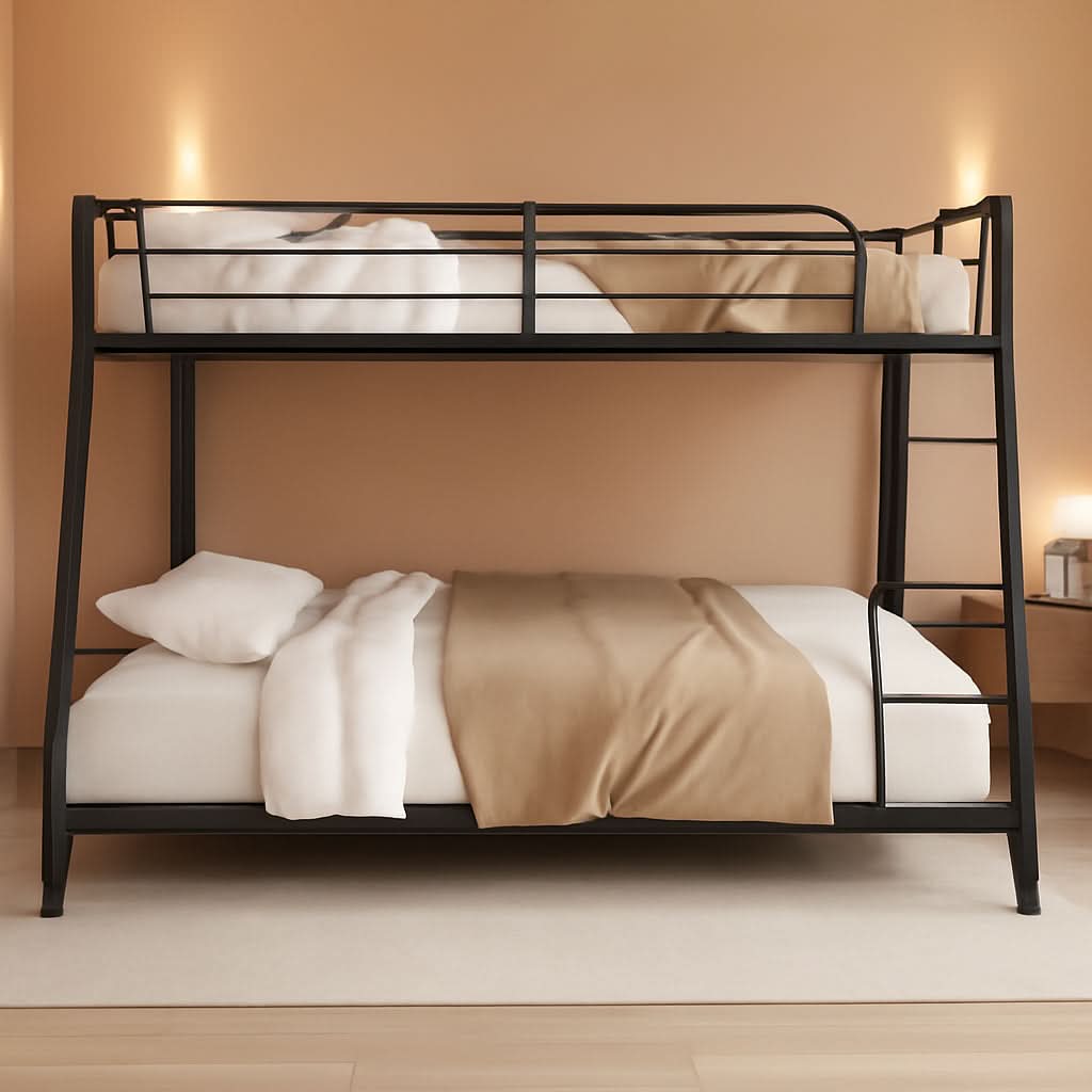 Heavy Duty Twin Over Full Metal Floor Bunk Bed With Ladder