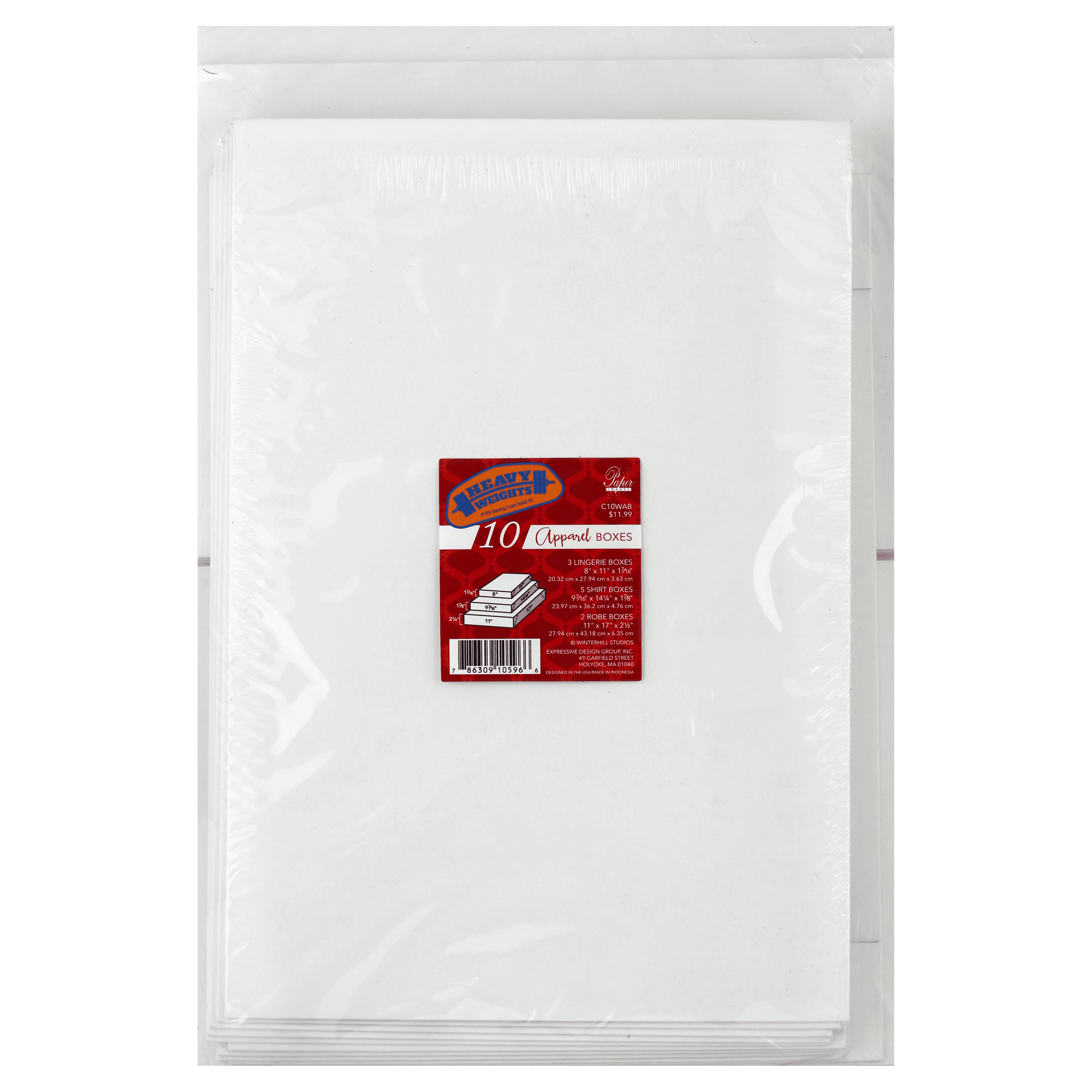 Heavyweight White Apparel Gift Boxes - 10 Pack
