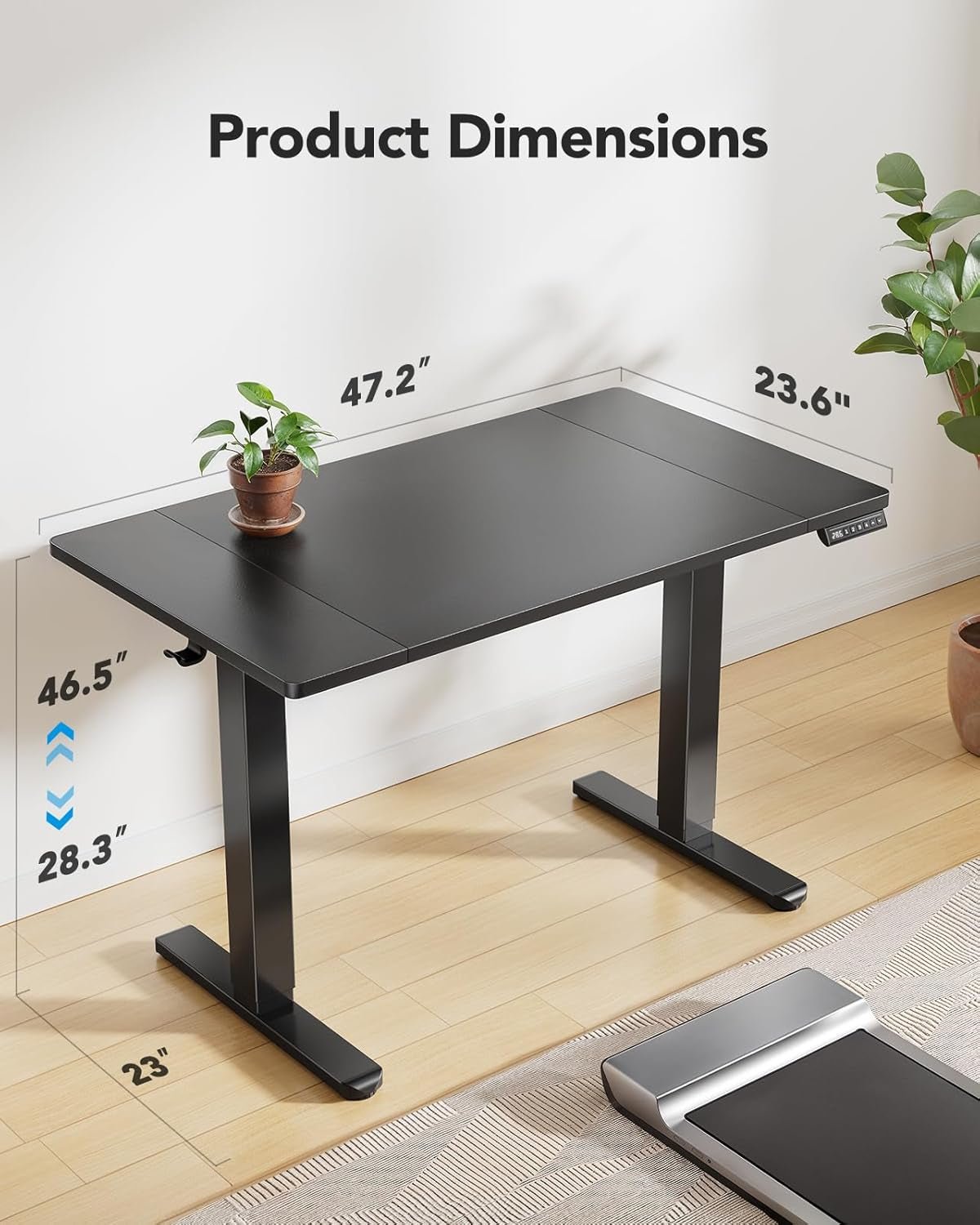Height Adjustable Electric Standing Desk with Cable Management