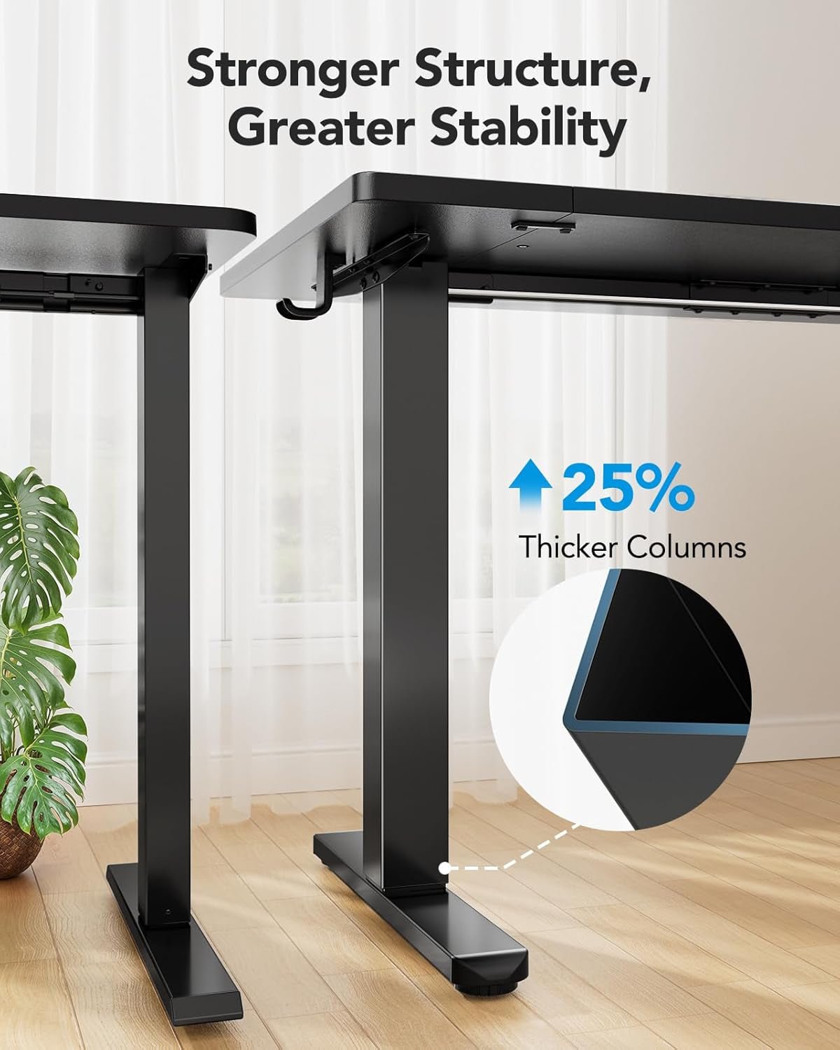 Height Adjustable Electric Standing Desk with Cable Management
