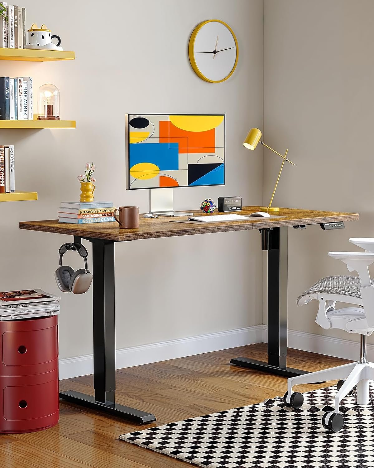 Height Adjustable Electric Standing Desk with Memory Buttons