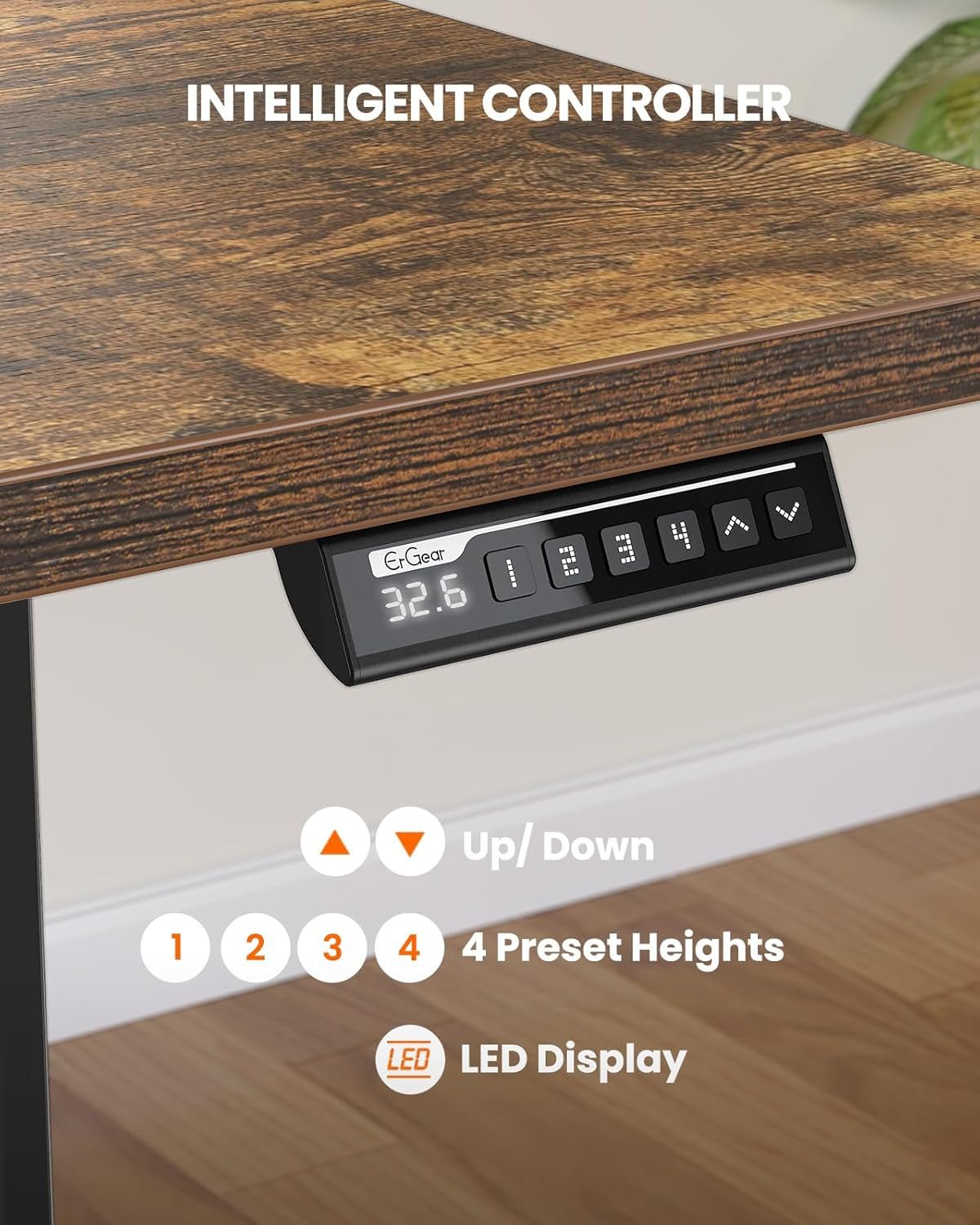 Height Adjustable Electric Standing Desk with Memory Buttons