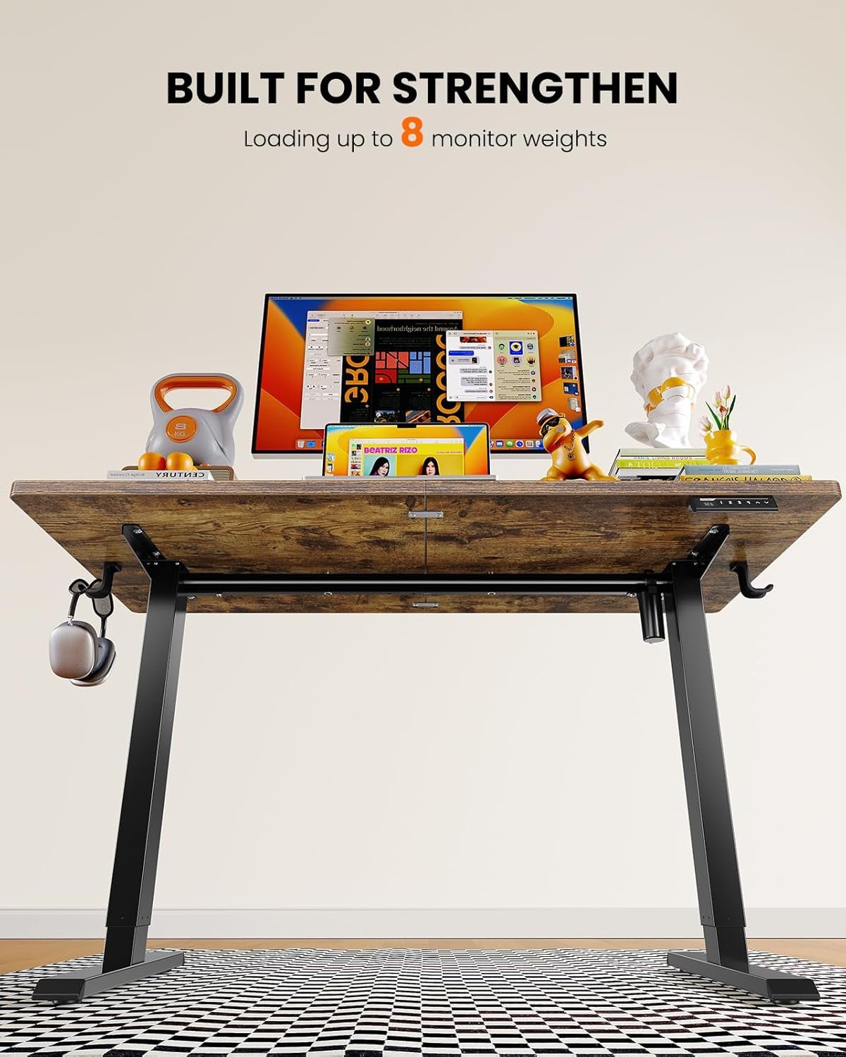 Height Adjustable Electric Standing Desk with Memory Buttons