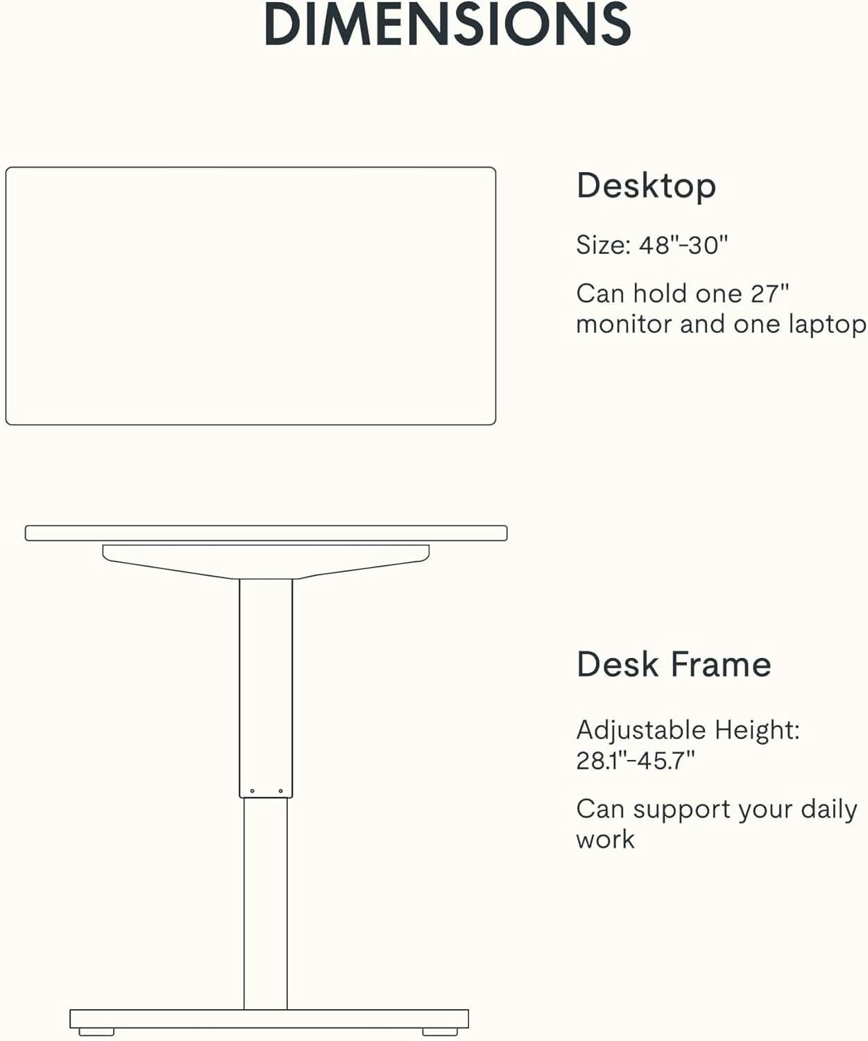 Height Adjustable Electric Standing Desk with Smooth Surface