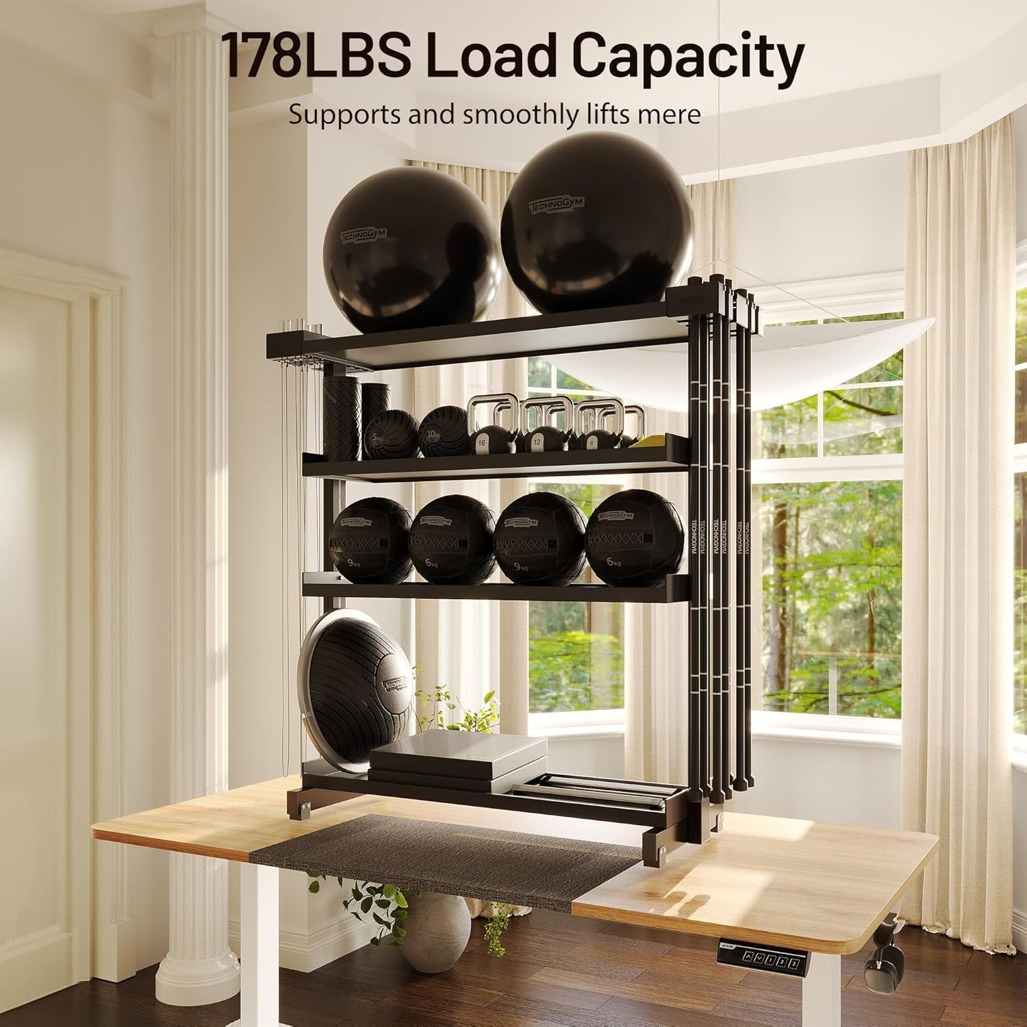 Height Adjustable Electric Standing Desk with Wheels and Memory Presets