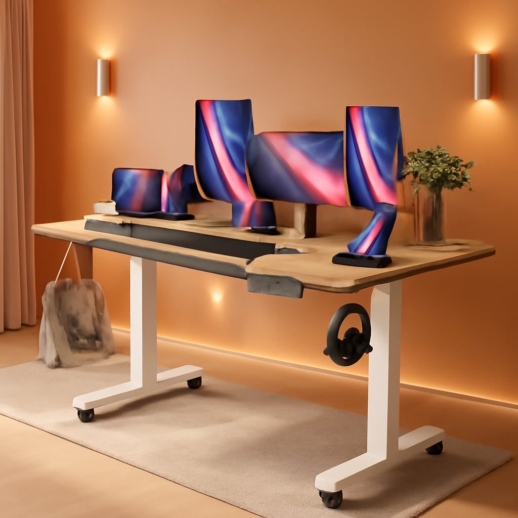 Height Adjustable Electric Standing Desk with Wheels and Memory Presets