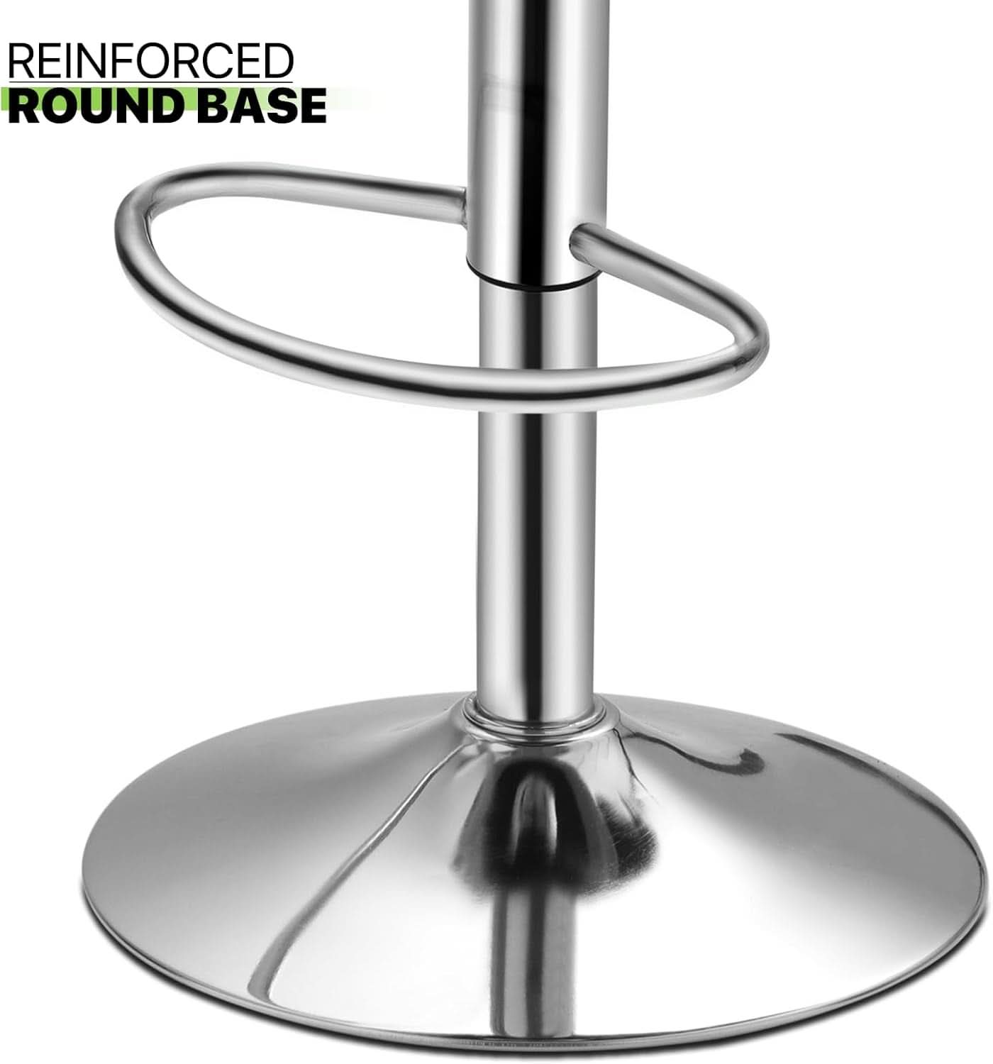 Height Adjustable Grey PU Leather Bar Stools Set Of 2