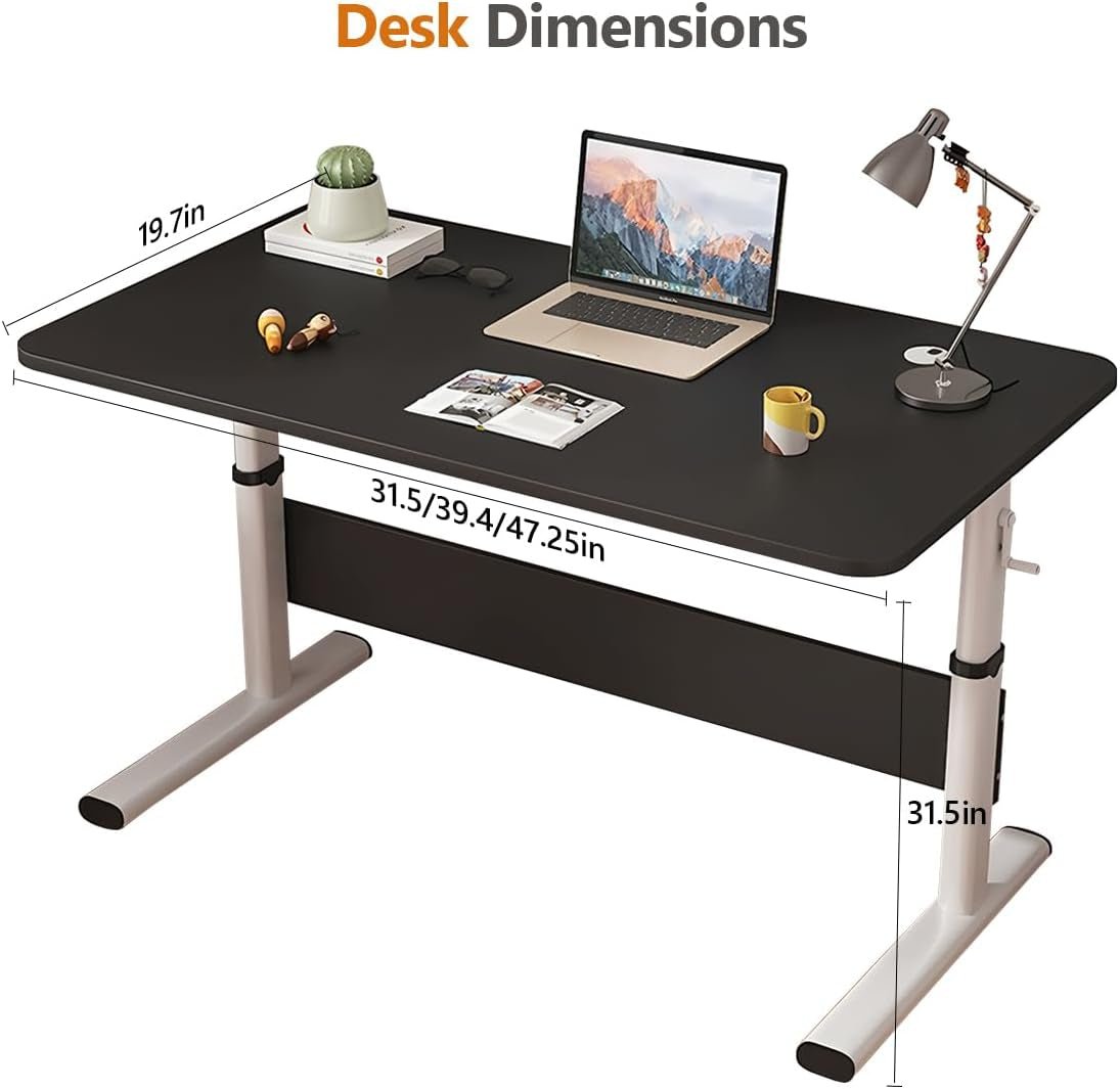Height Adjustable Manual Standing Desk for Home Office