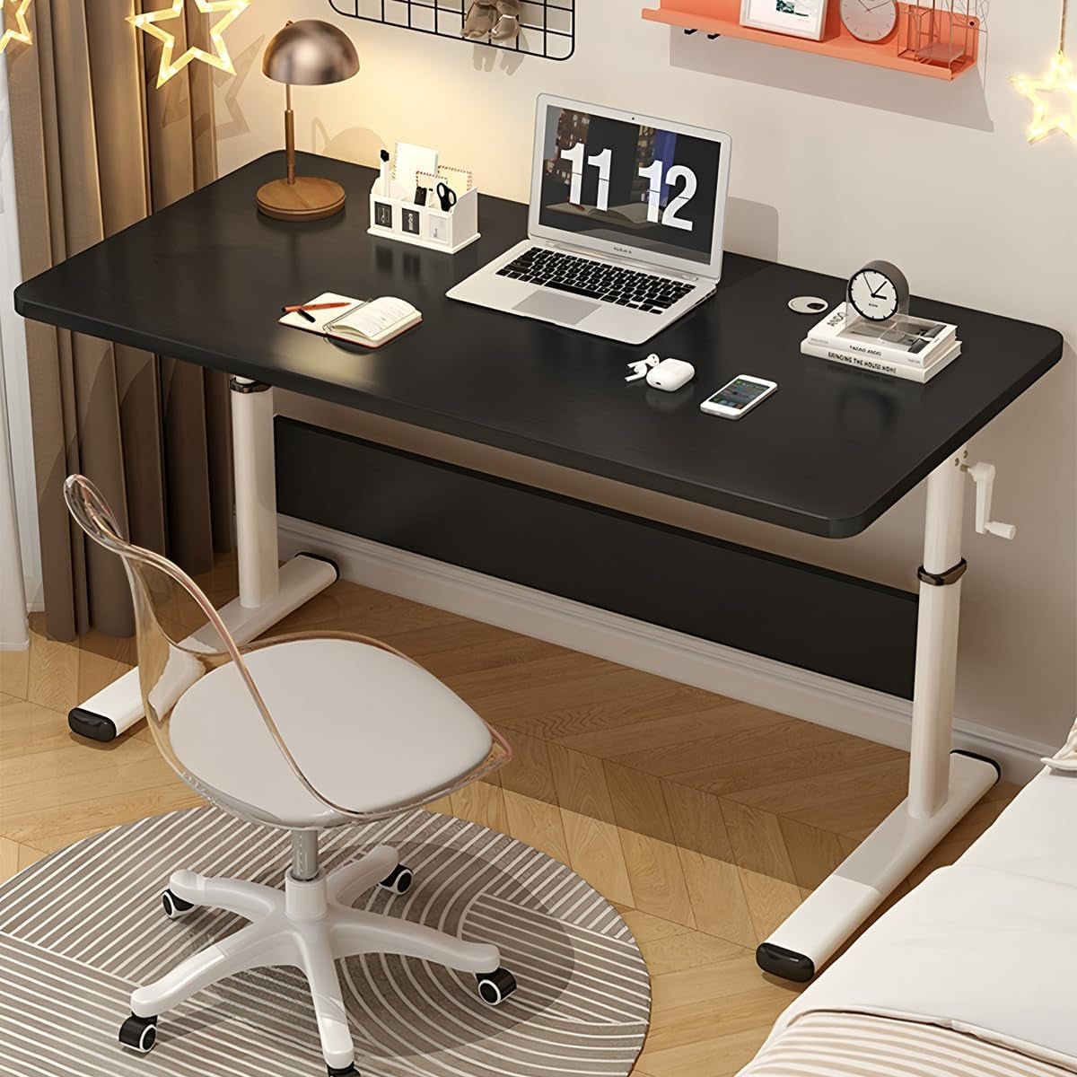 Height Adjustable Manual Standing Desk for Home Office