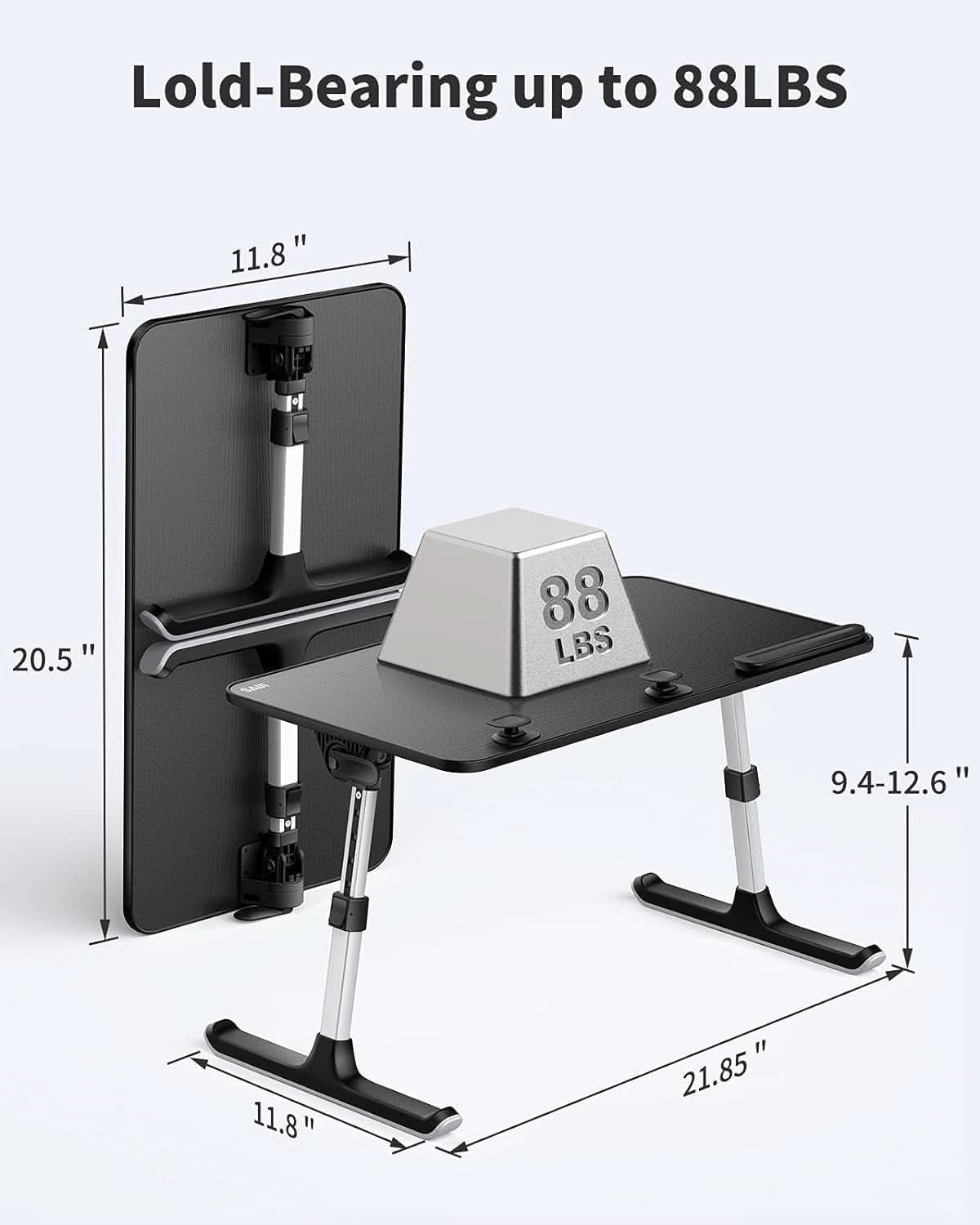 Height and Angle Adjustable Laptop Desk for Bed and Couch
