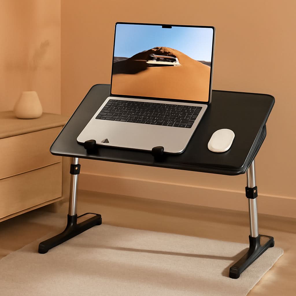 Height and Angle Adjustable Laptop Desk for Bed and Couch