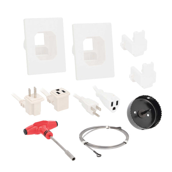 Helios HS-PWRLOC01 In-Wall Single-Outlet Relocation Kit for TV Installation,
