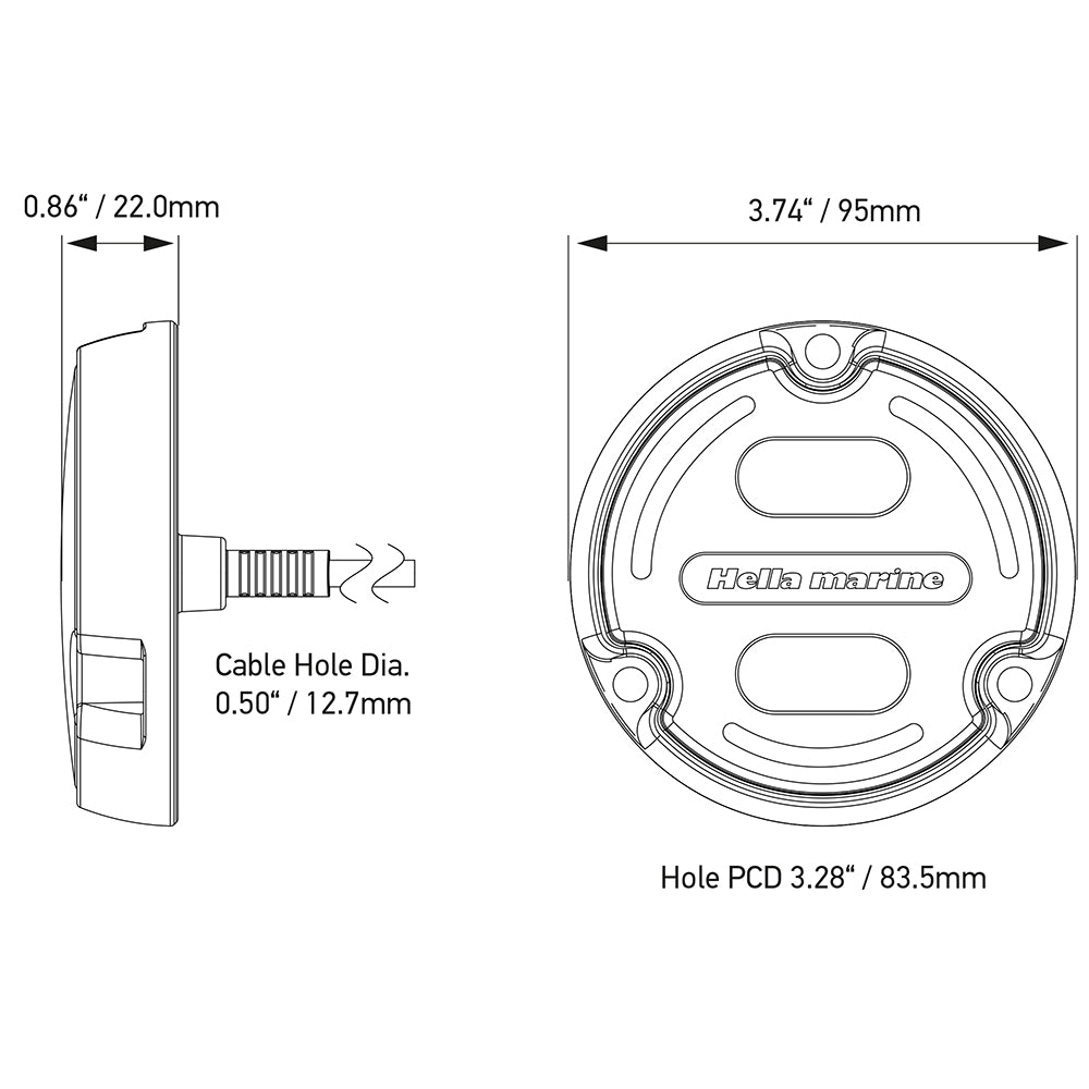Hella Marine Apelo A2 Blue White Underwater Light - 3000 Lumens - Bronze Housing - White