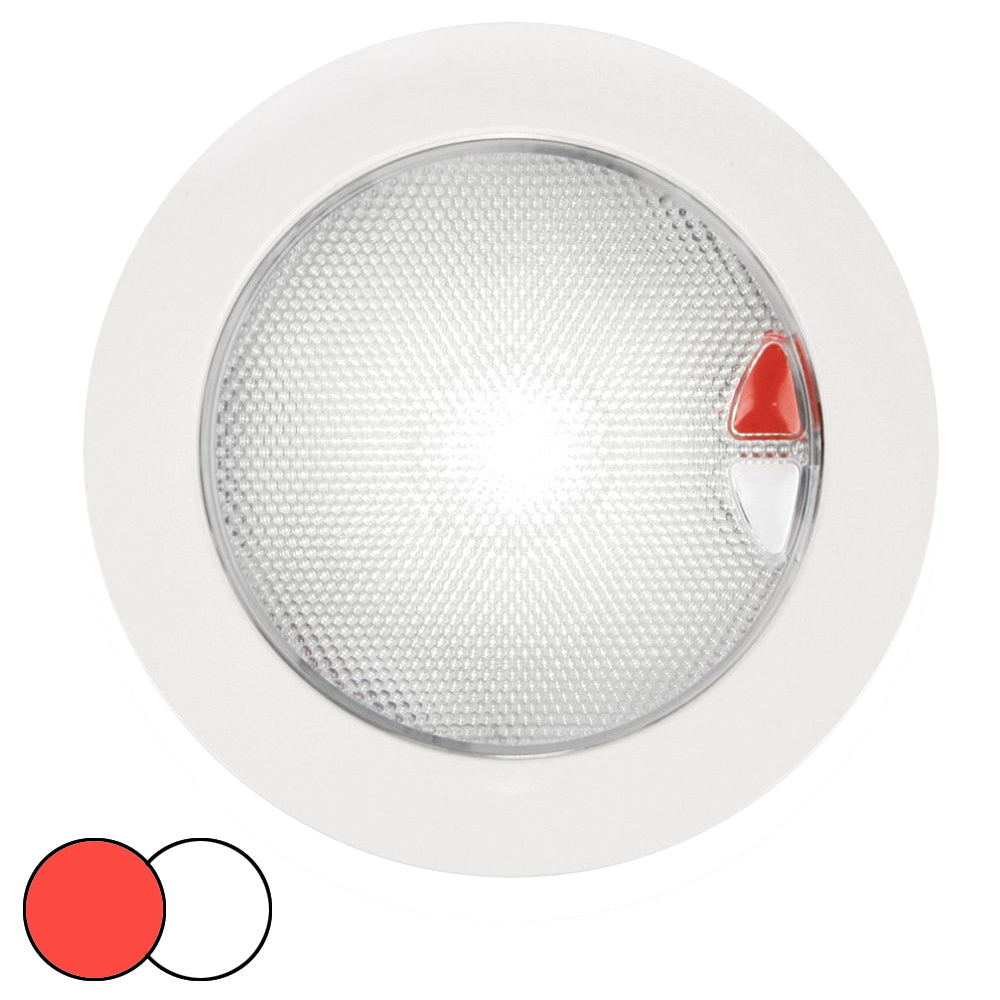 Hella Marine EuroLED 150 Recessed Surface Mount Touch Lamp - Red/White LED - White Plastic
