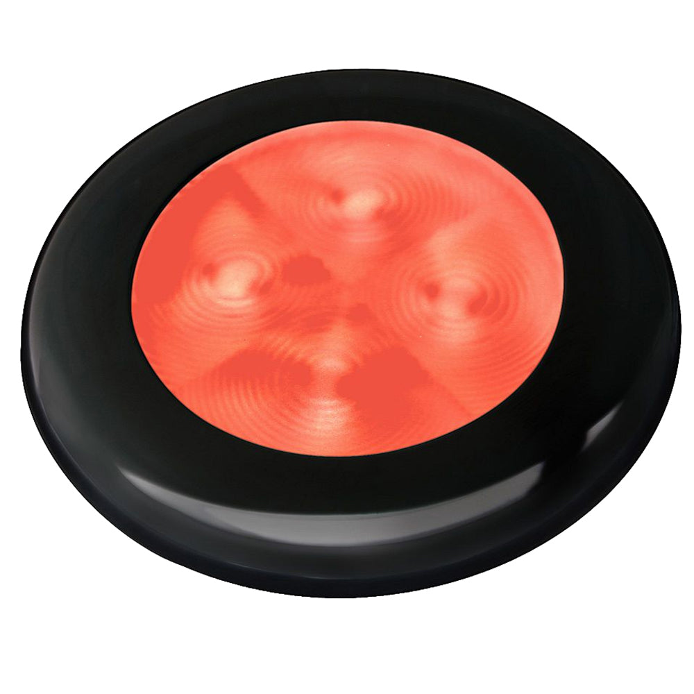 Hella Marine Slim Line LED 'Enhanced Brightness' Round Courtesy Lamp - Red LED - Black