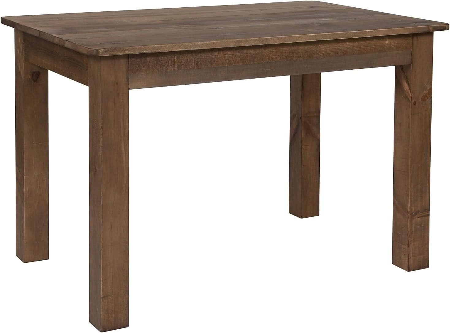 Hercules 46x30 Antique Rustic Solid Pine Farm Dining Table