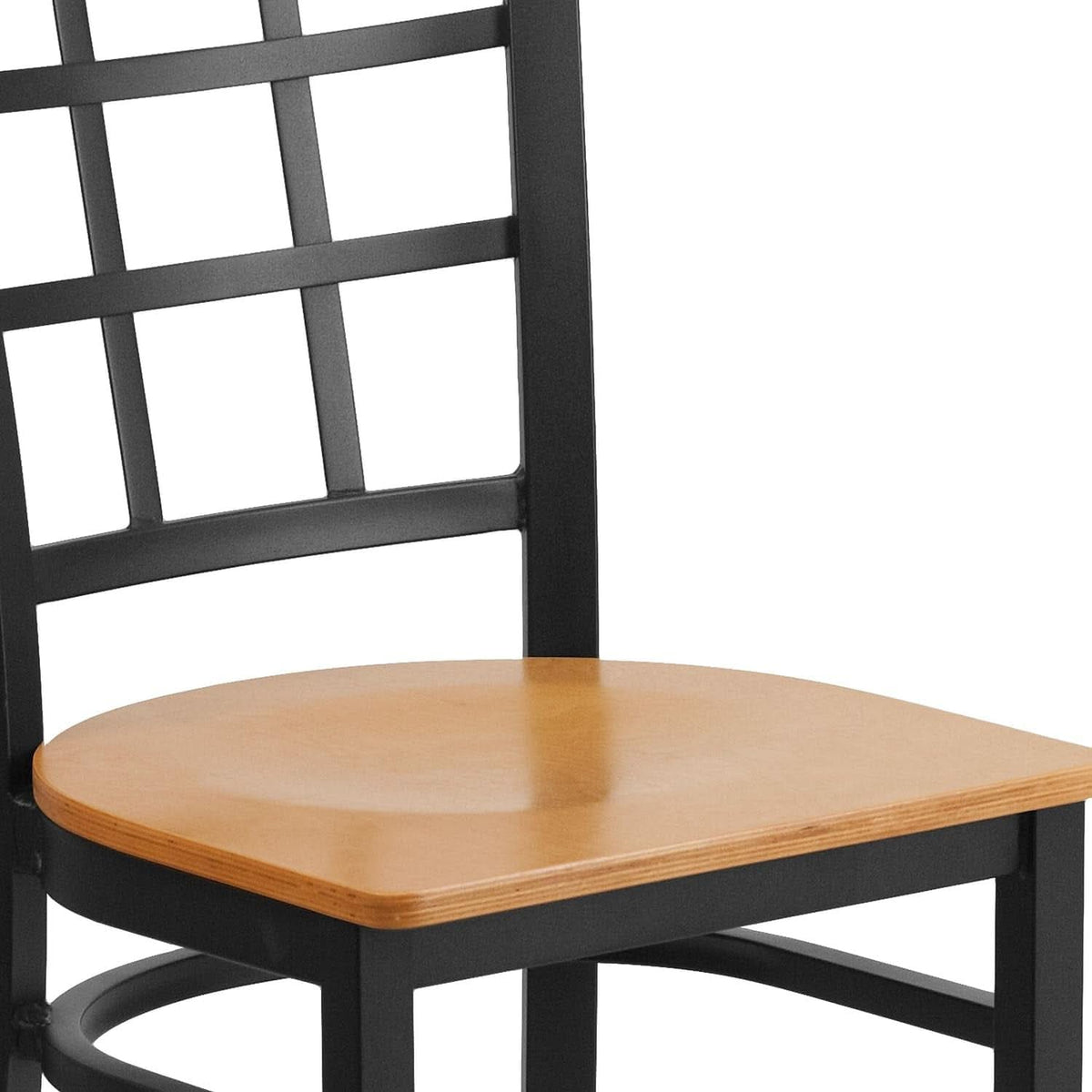 Hercules Series Black Metal Restaurant Chair With Wood Seat