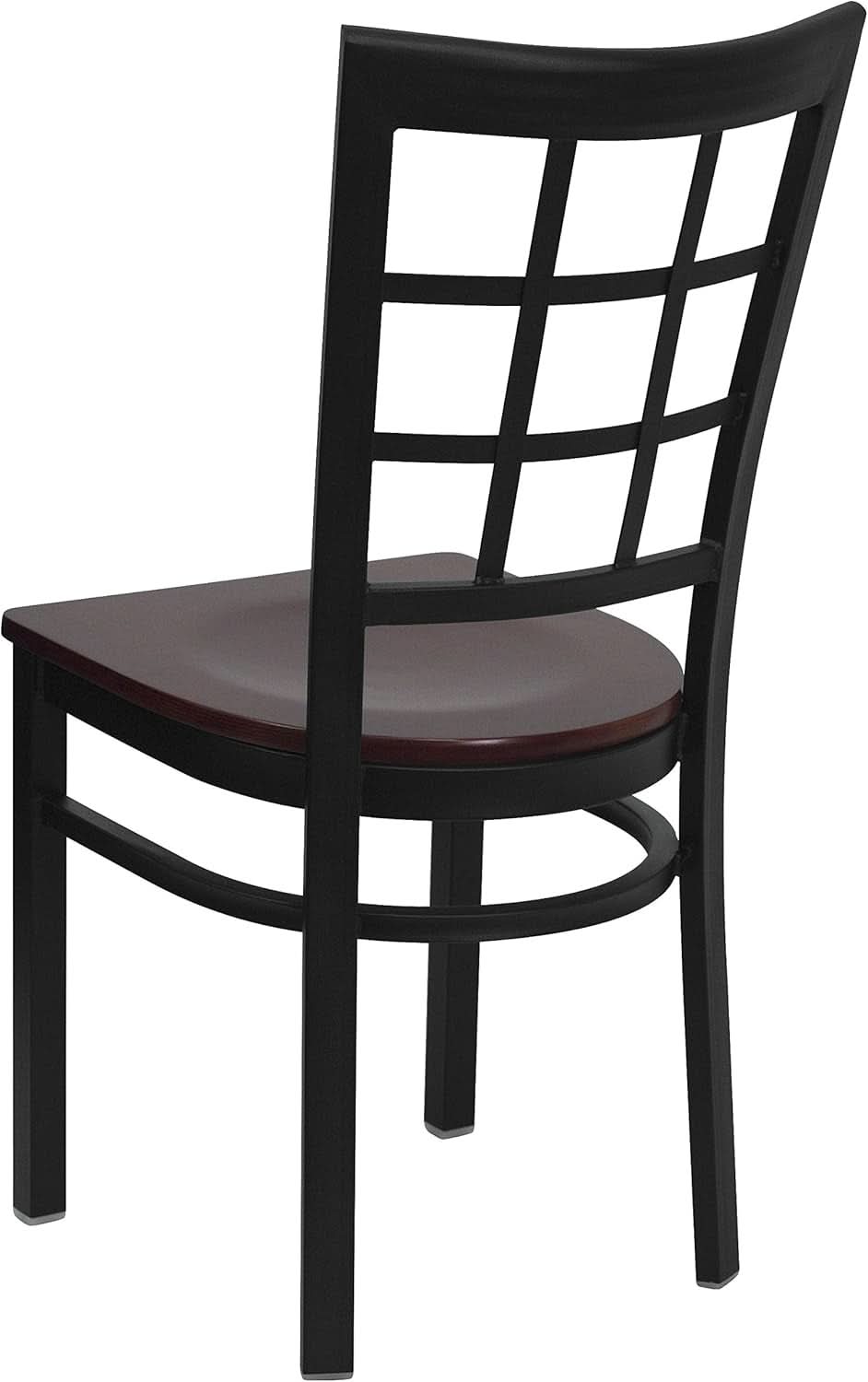 Hercules Series Black Window Back Metal Restaurant Chair
