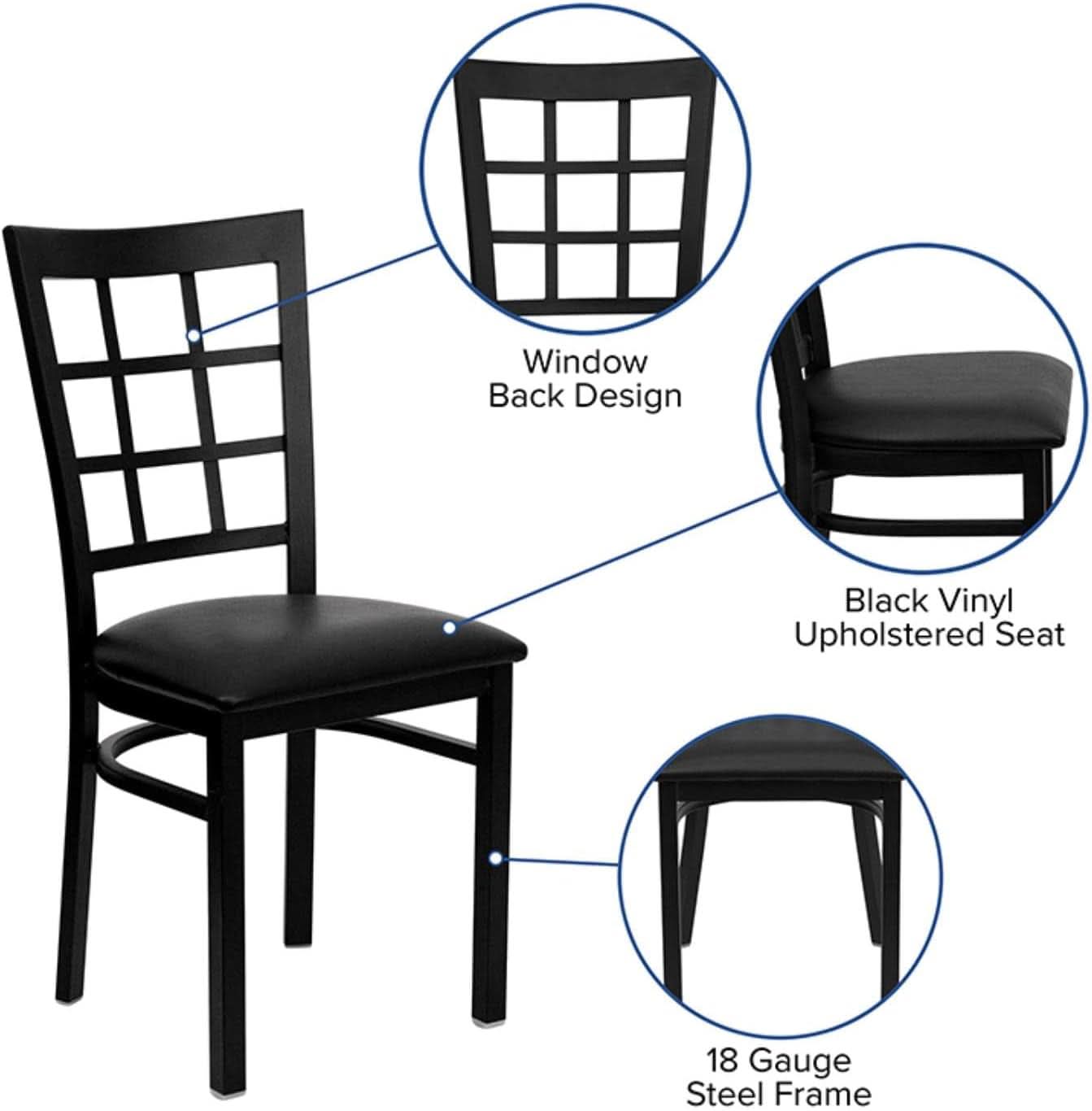 Hercules Series Window Back Restaurant Chair Black