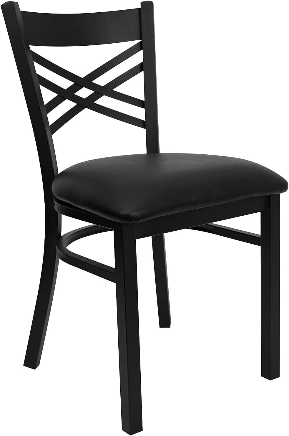 Hercules Series X Back Metal Armless Dining Chairs Black