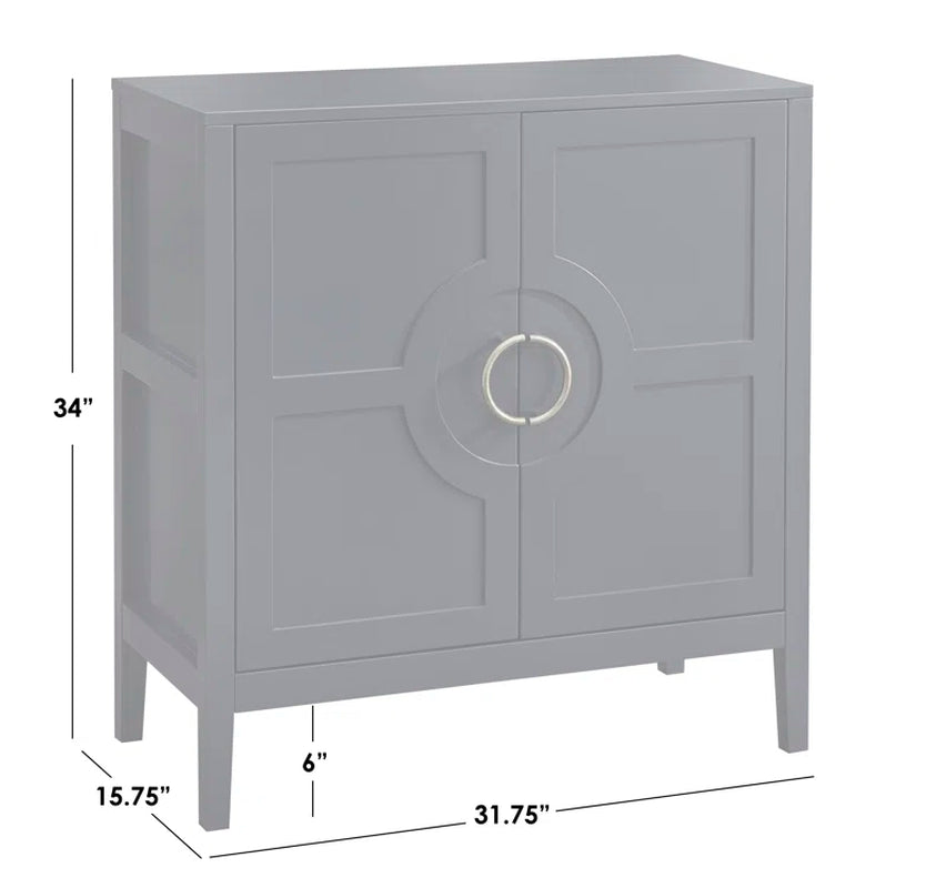 Hewson Accent Cabinet With Adjustable Shelf And Brass Door Handles