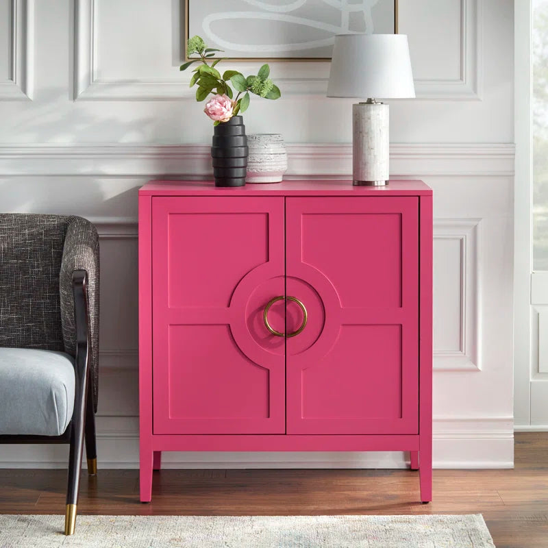 Hewson Accent Cabinet With Adjustable Shelf And Brass Door Handles