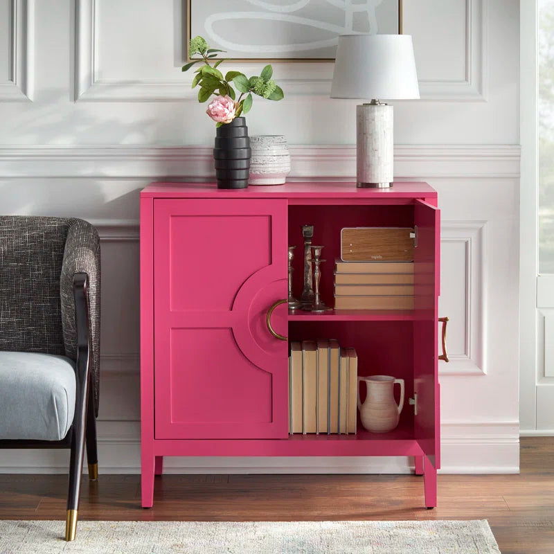 Hewson Accent Cabinet With Adjustable Shelf And Brass Door Handles