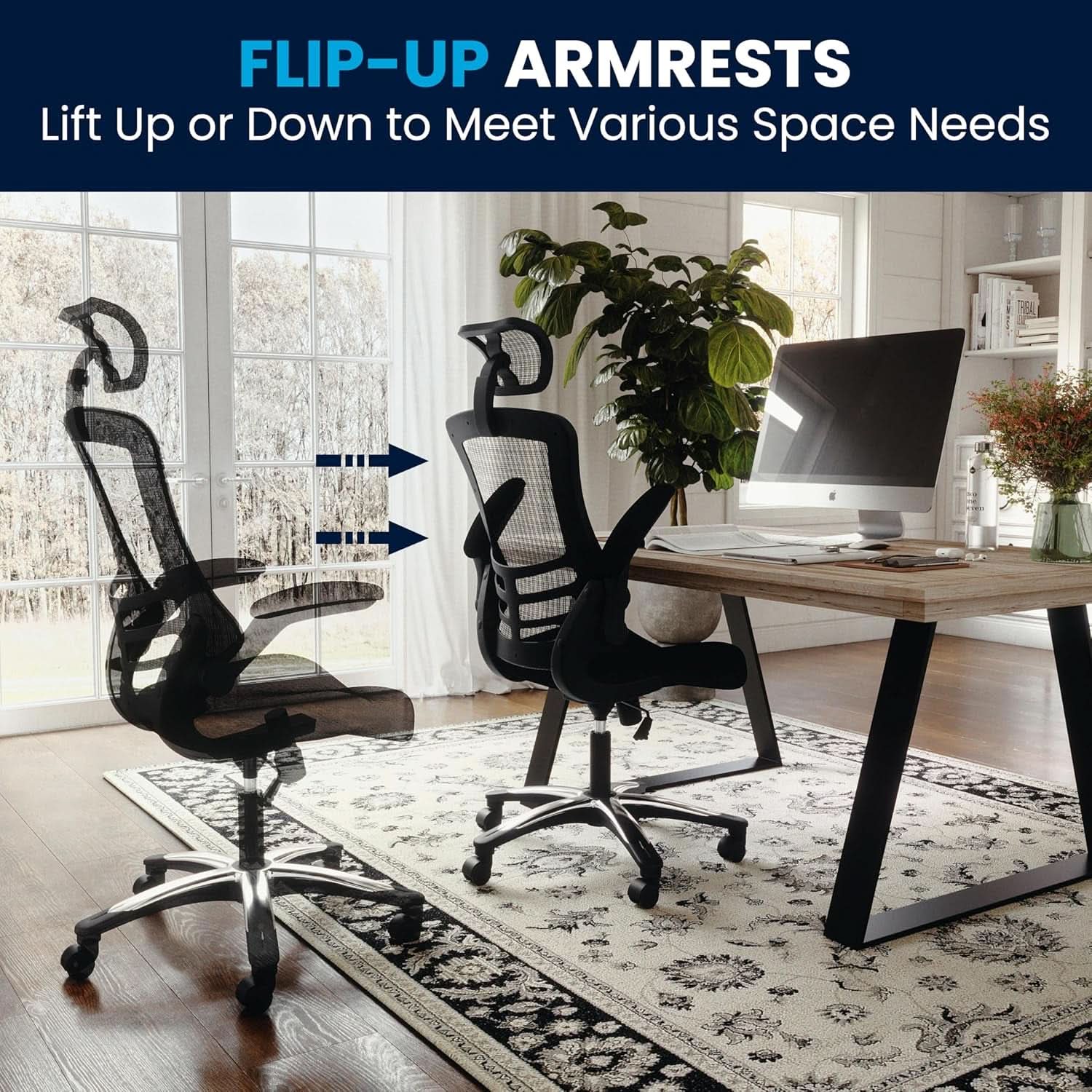High Back Swivel Office Chair With Lumbar Support Black