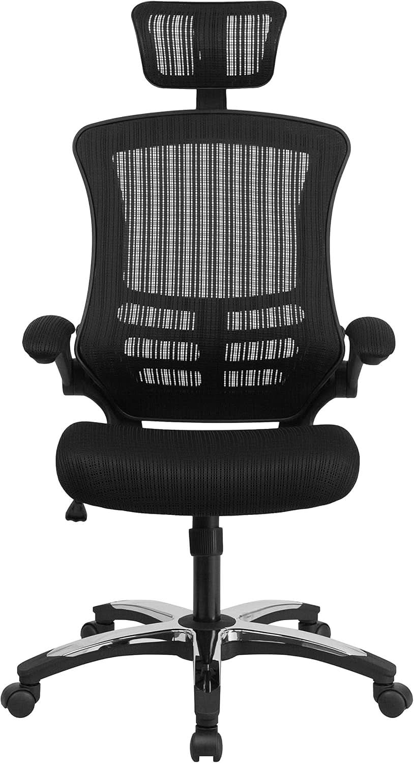 High Back Swivel Office Chair With Lumbar Support Black