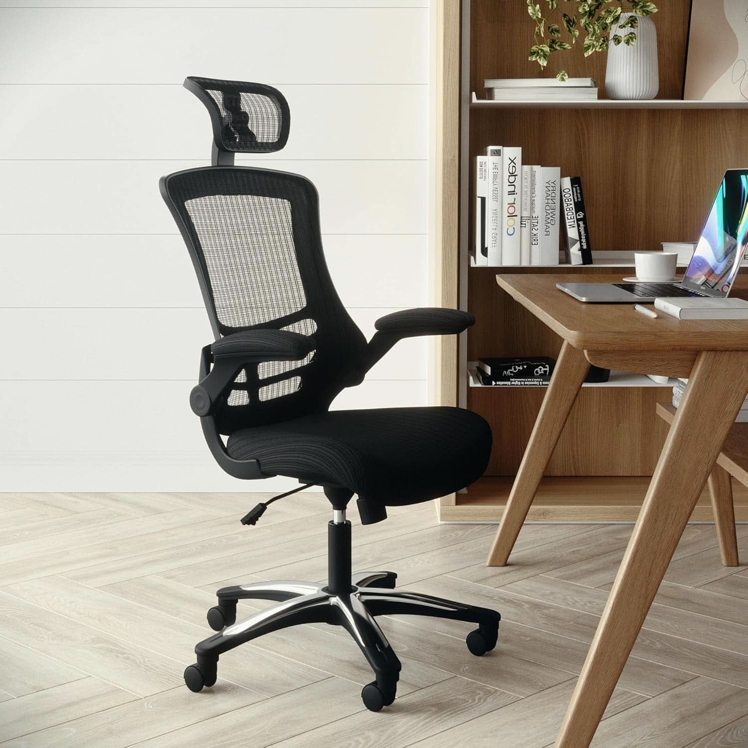 High Back Swivel Office Chair With Lumbar Support Black