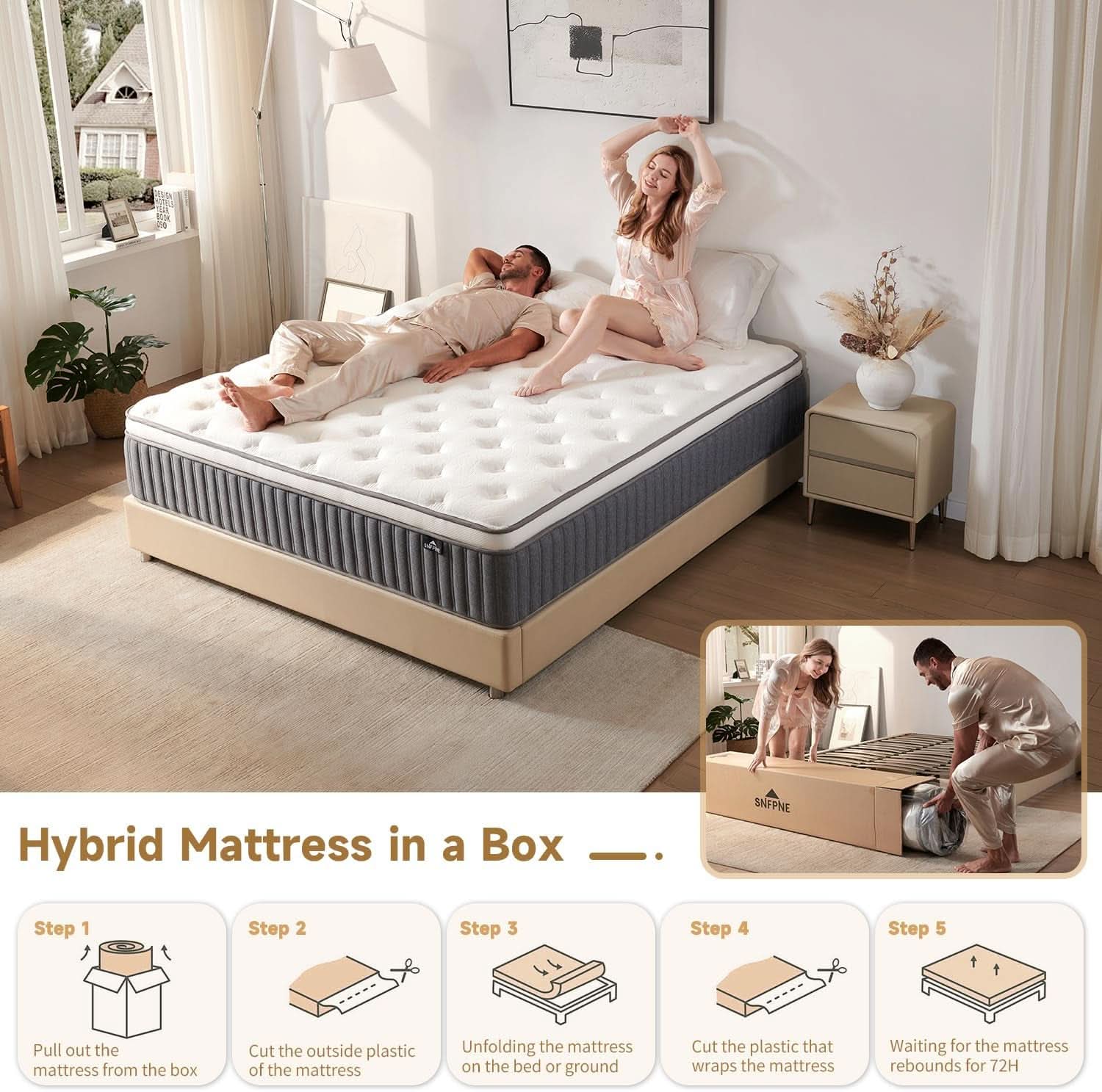 Highly Breathable Full Size Memory Foam Mattress 12Inches