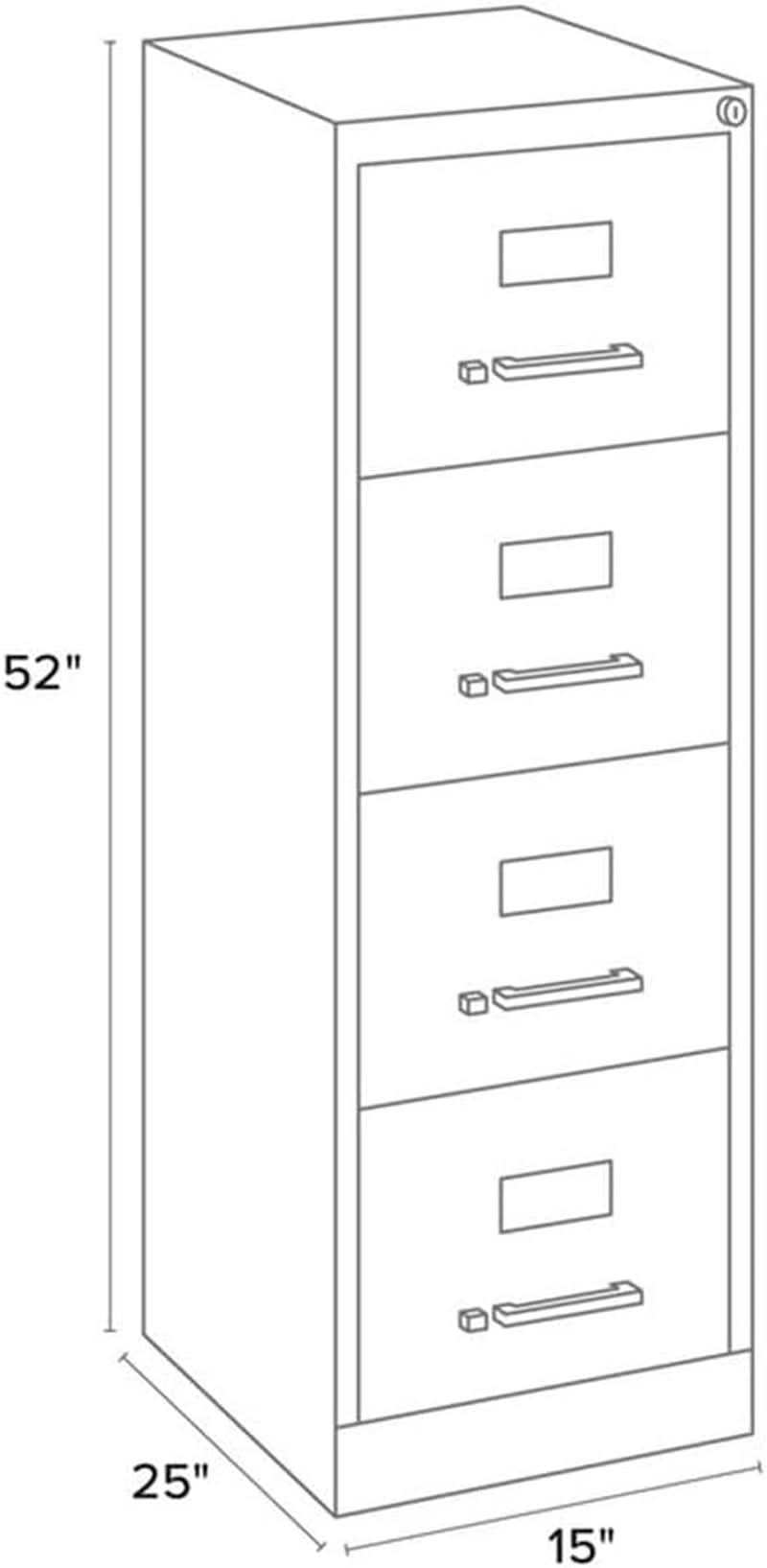 Hirsh 25 Deep 4 Drawer Vertical File Cabinet Black
