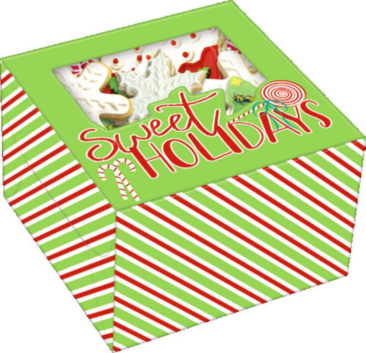 Holiday Square Treat Box 2 Pack - Dark Green