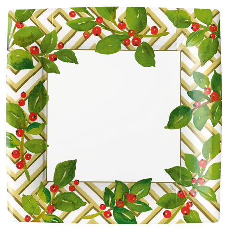 Holly And Fretwork White - Dinner Plate