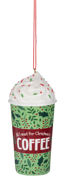 Holly Jolly Festive Latte Ornament